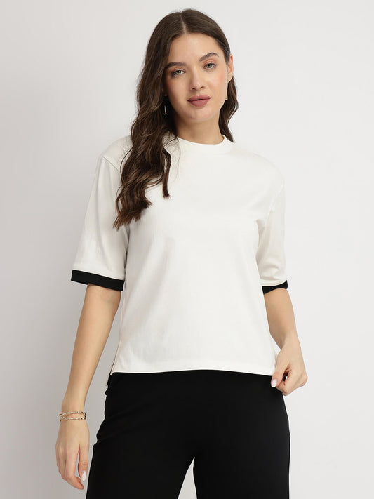 Cotton Crew Neck T-Shirt - White