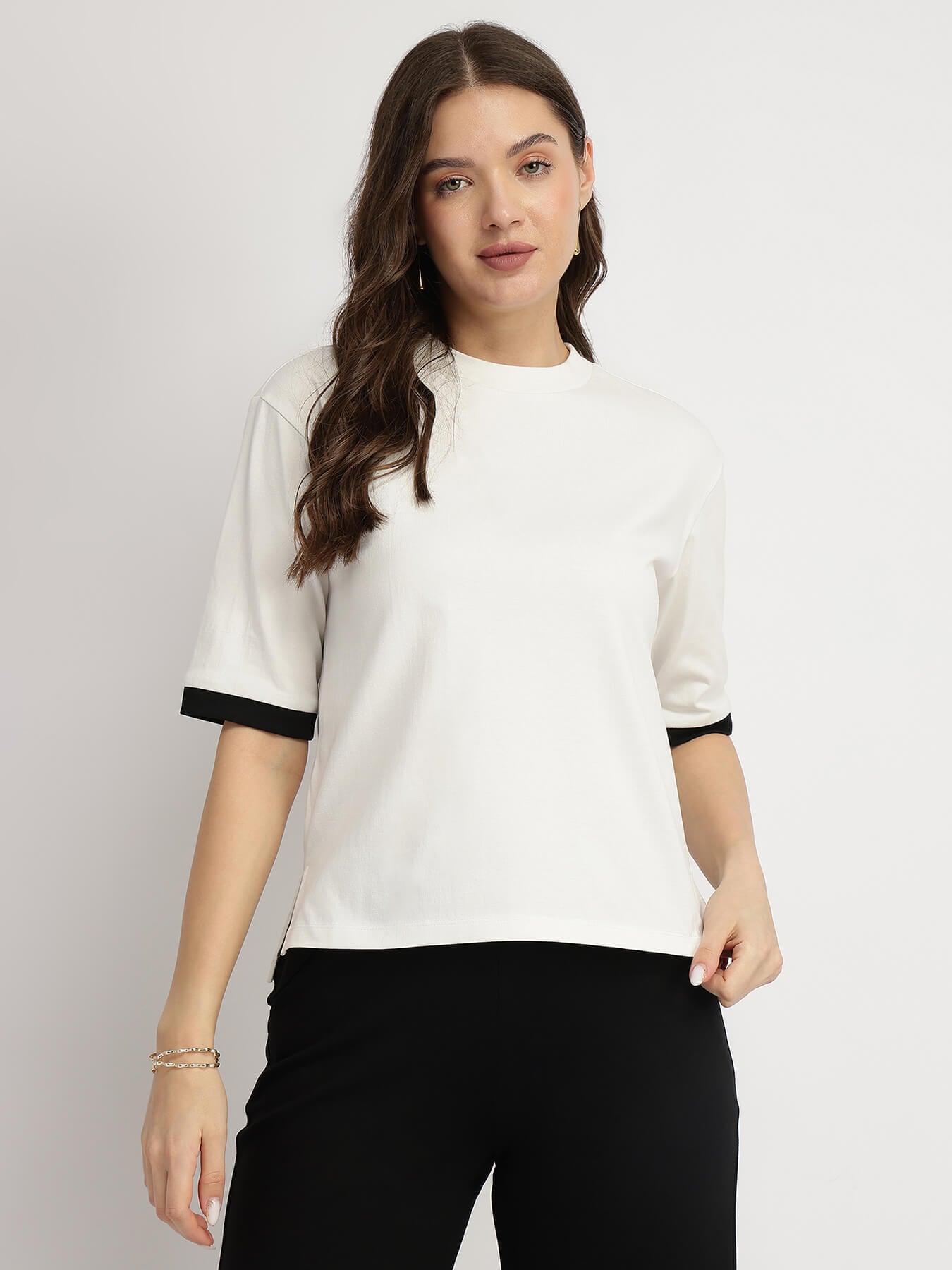 Cotton Crew Neck T-Shirt - White