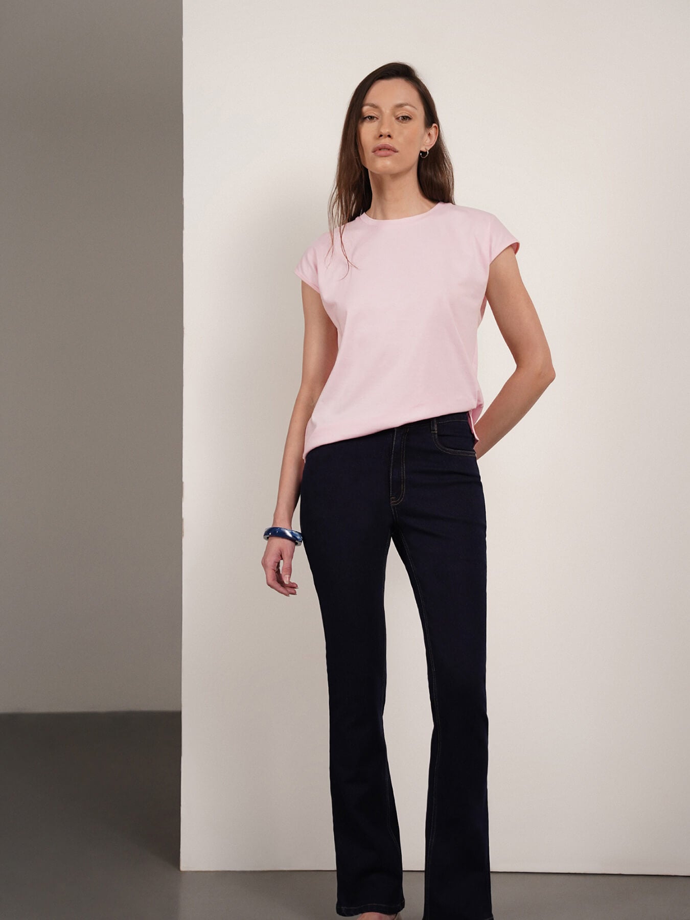 Pure Cotton Crew Neck T-Shirt - Pink