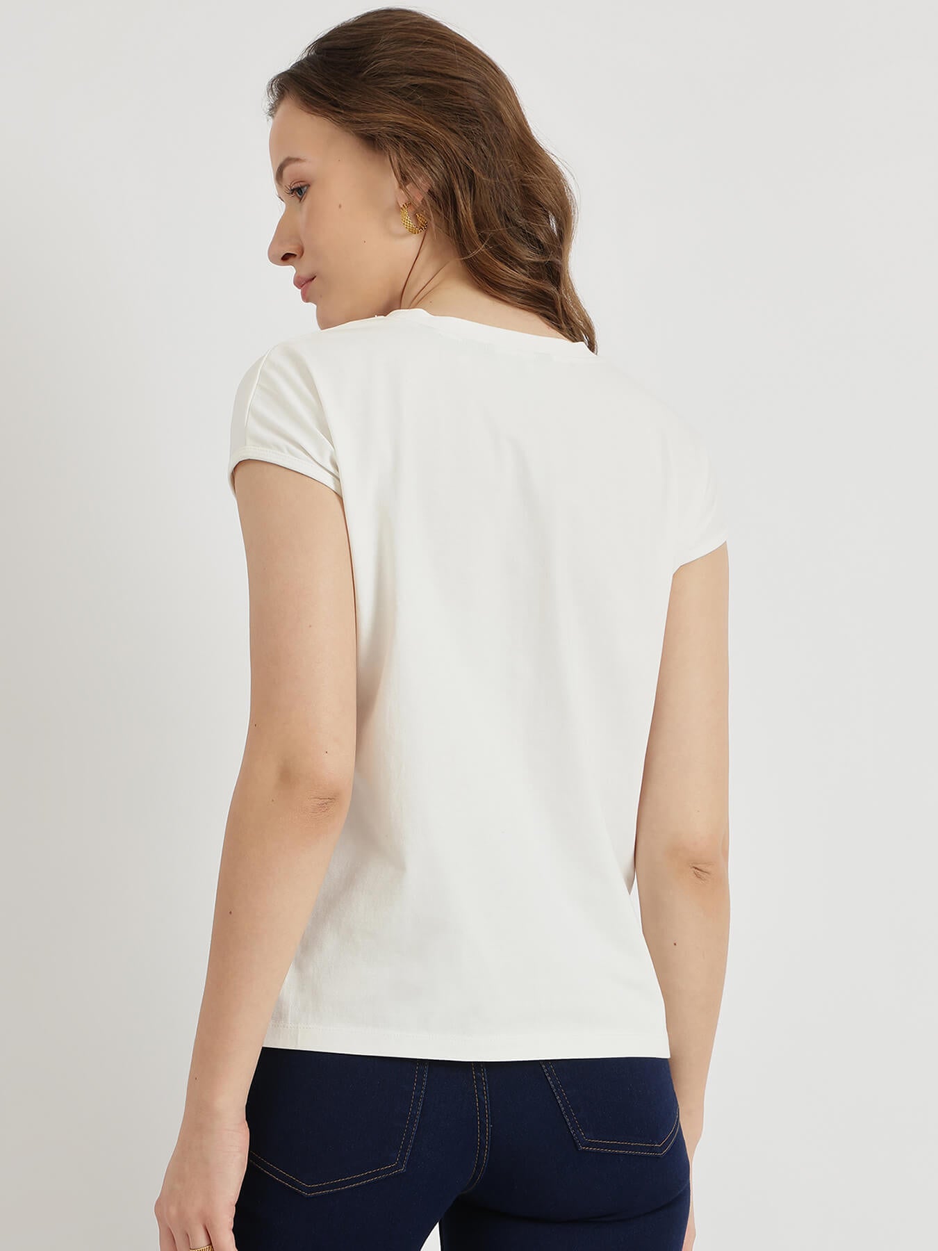Cotton Crew Neck T-Shirt - White