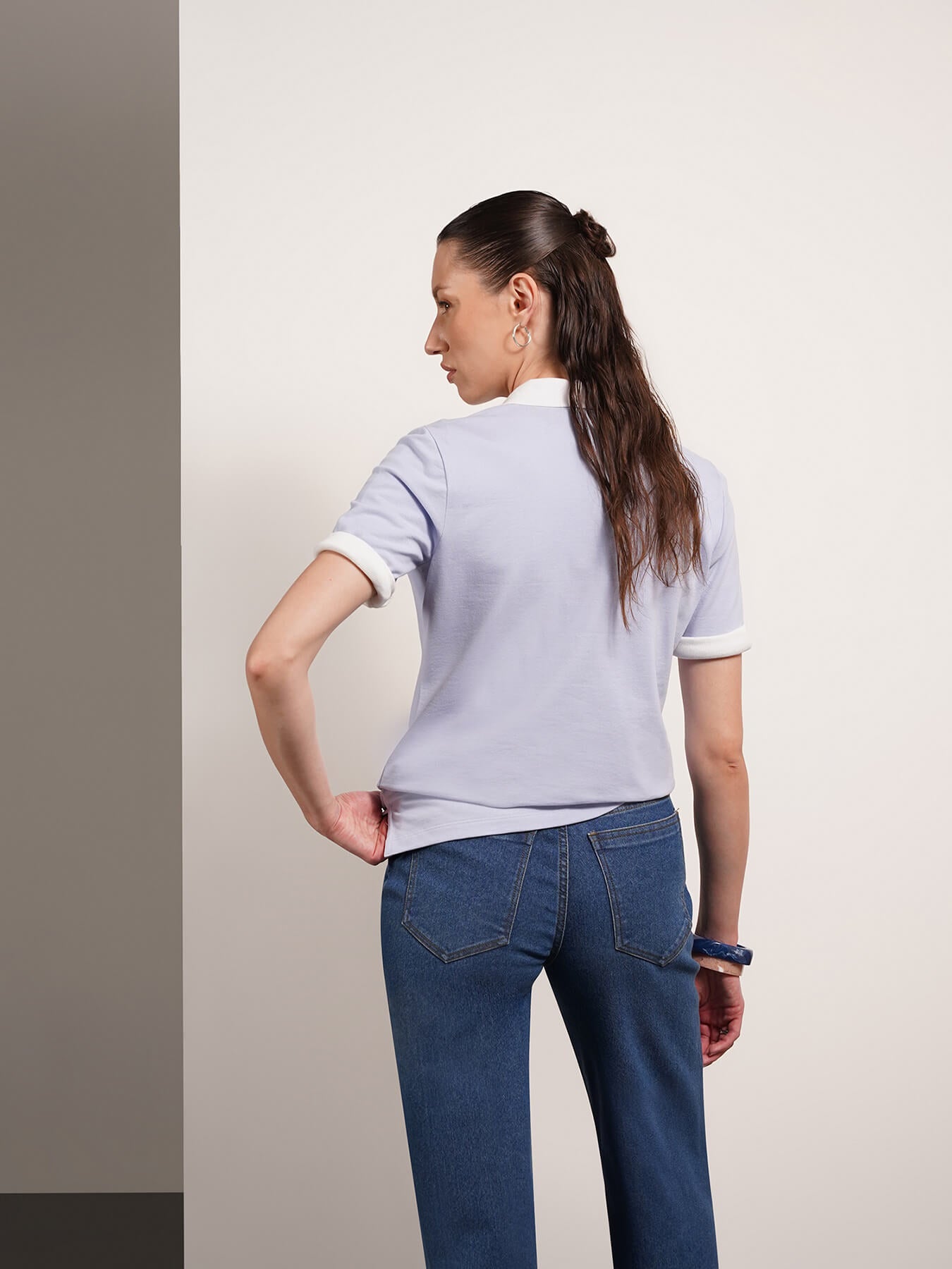 Cotton Polo T-Shirt - Blue