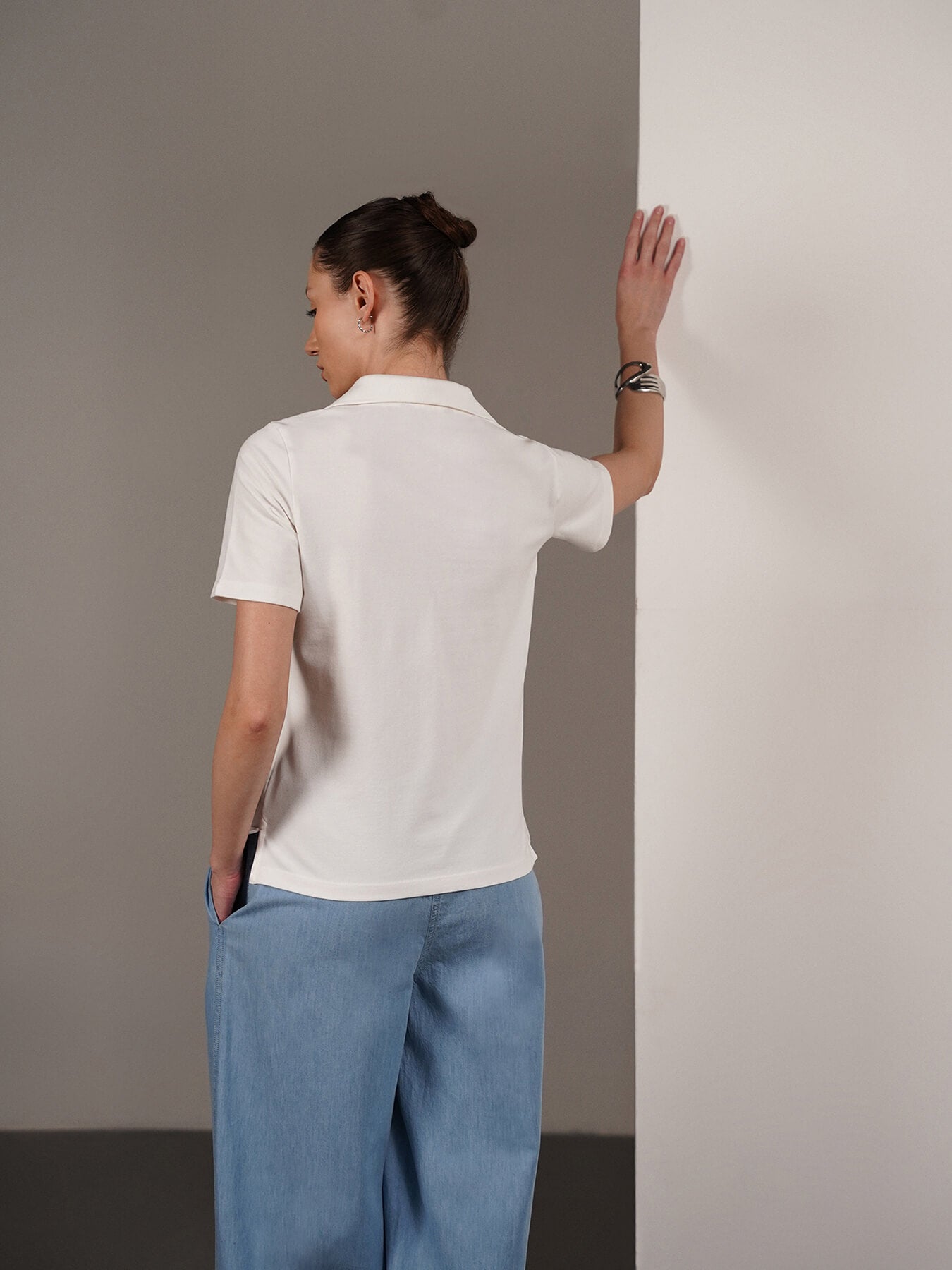 Cotton Polo T-Shirt - White