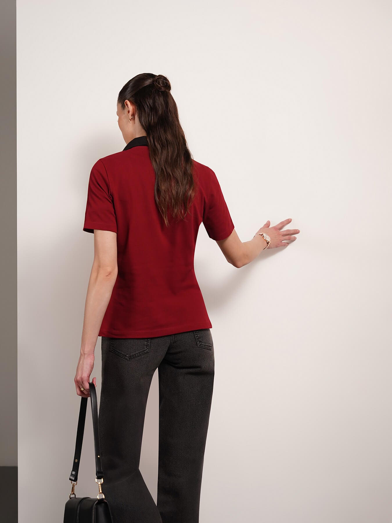 Cotton Polo T-Shirt - Wine