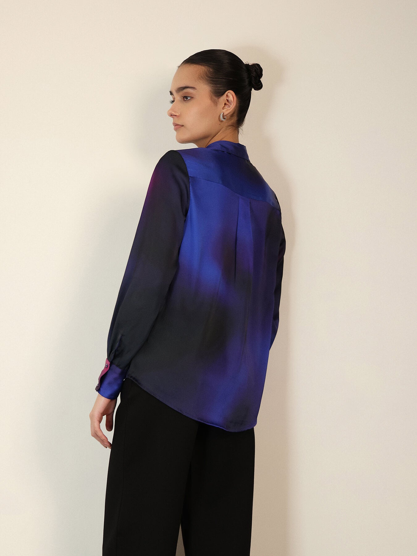 Satin Ombre Shirt - Blue