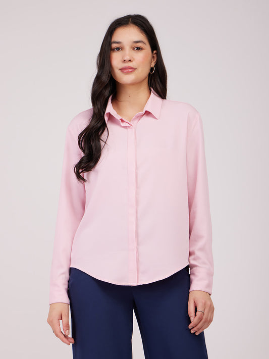 Cutaway Collar Shirt - Pink