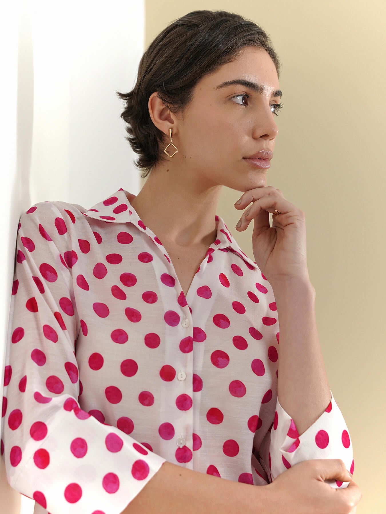 Polka Dot Shirt - White