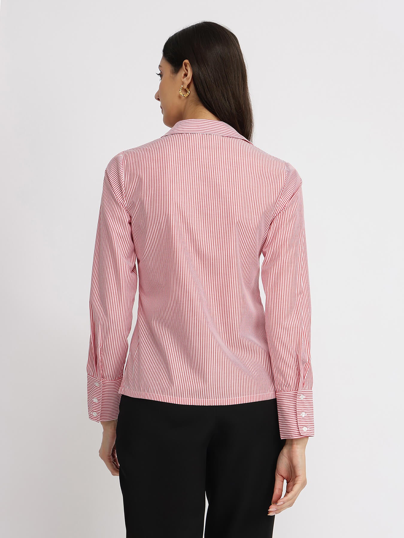 Cotton Striped Shirt - Red & White