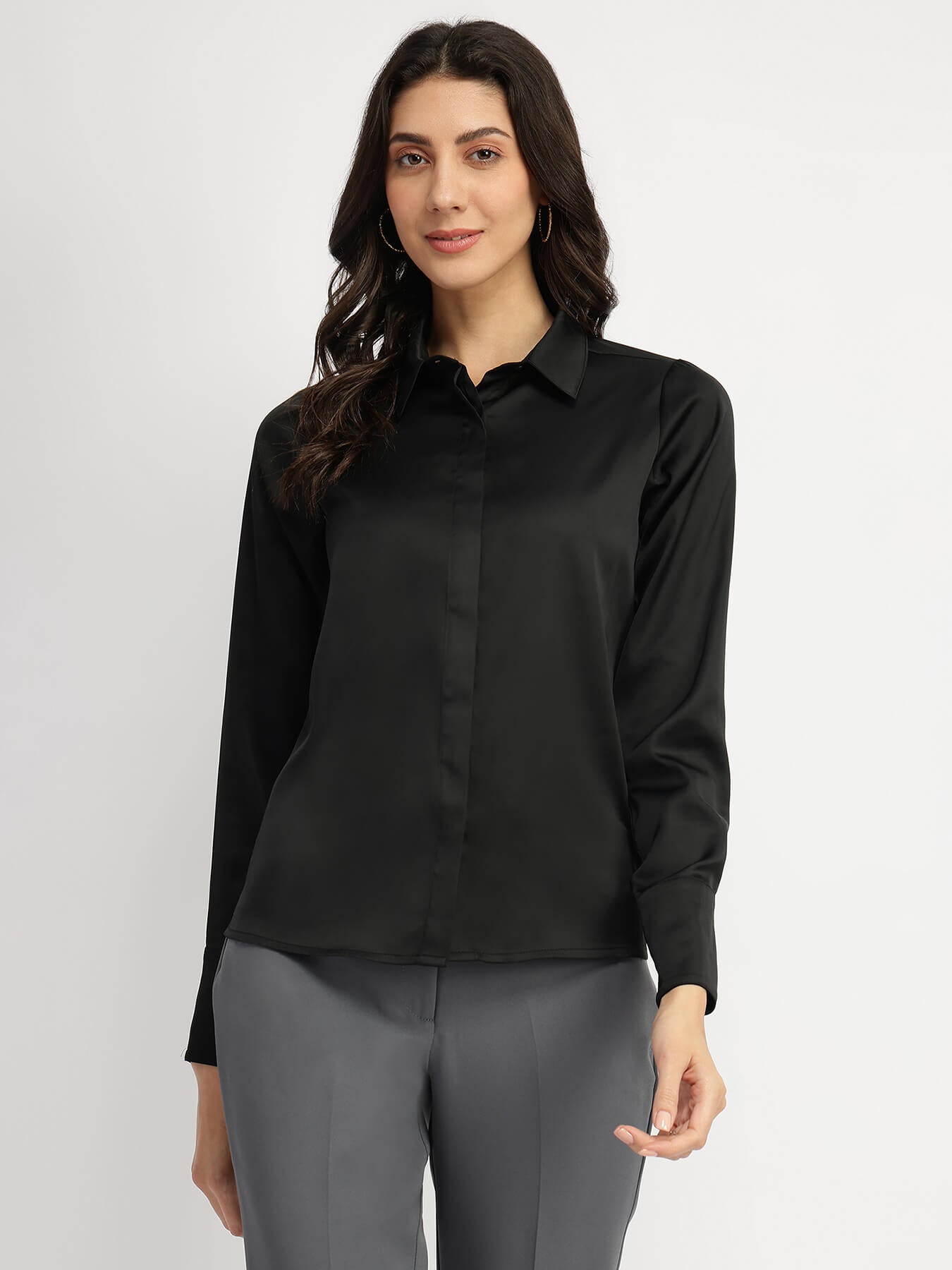 Satin Shirt - Black