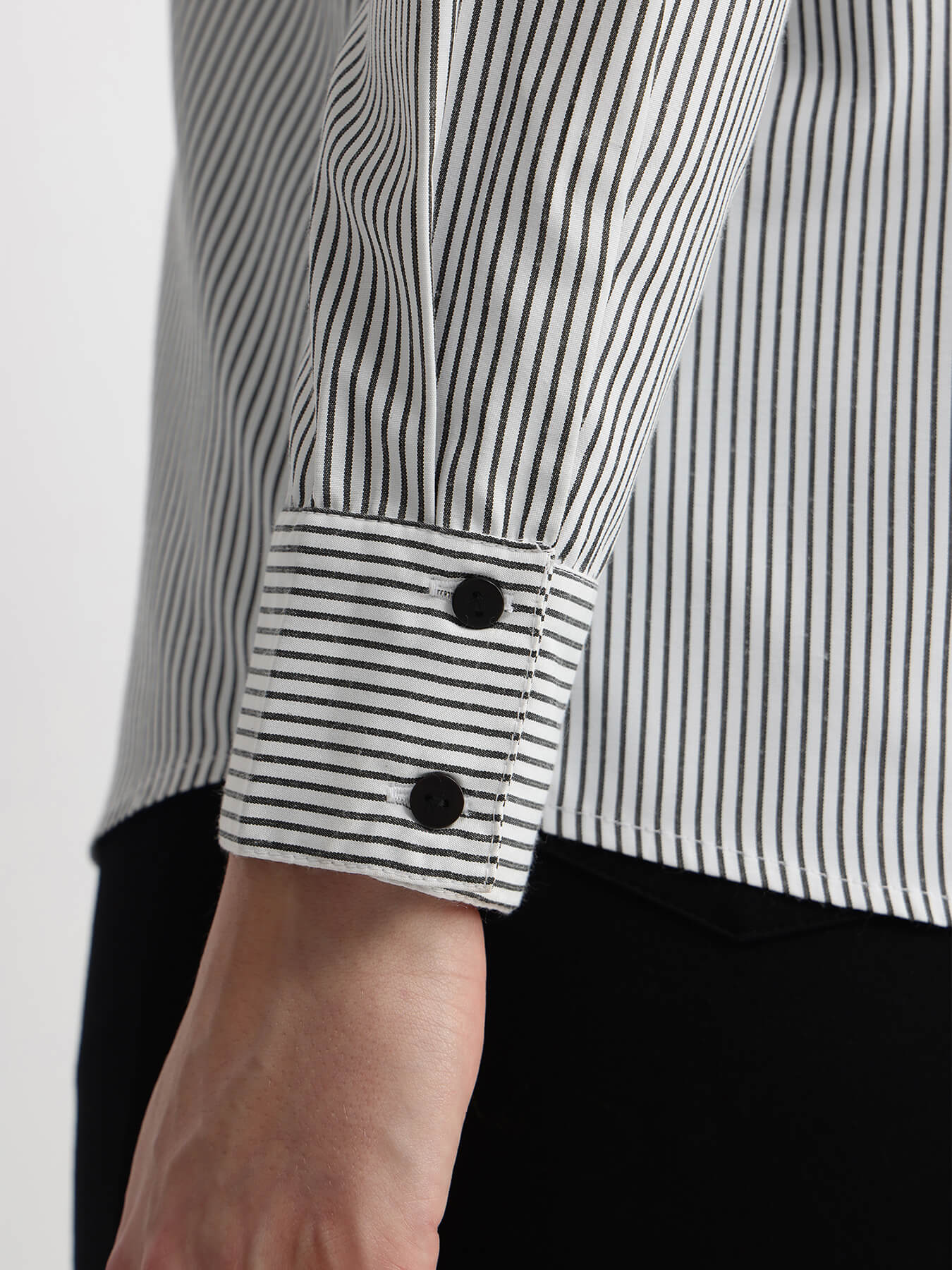 Cotton Striped Shirt - Grey