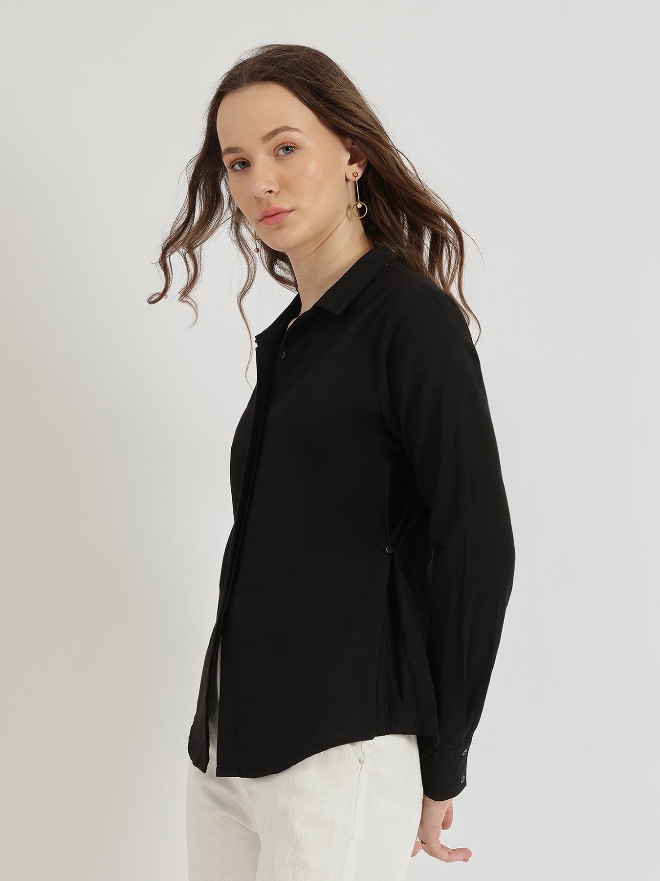 Tapered Waist Shirt - Black