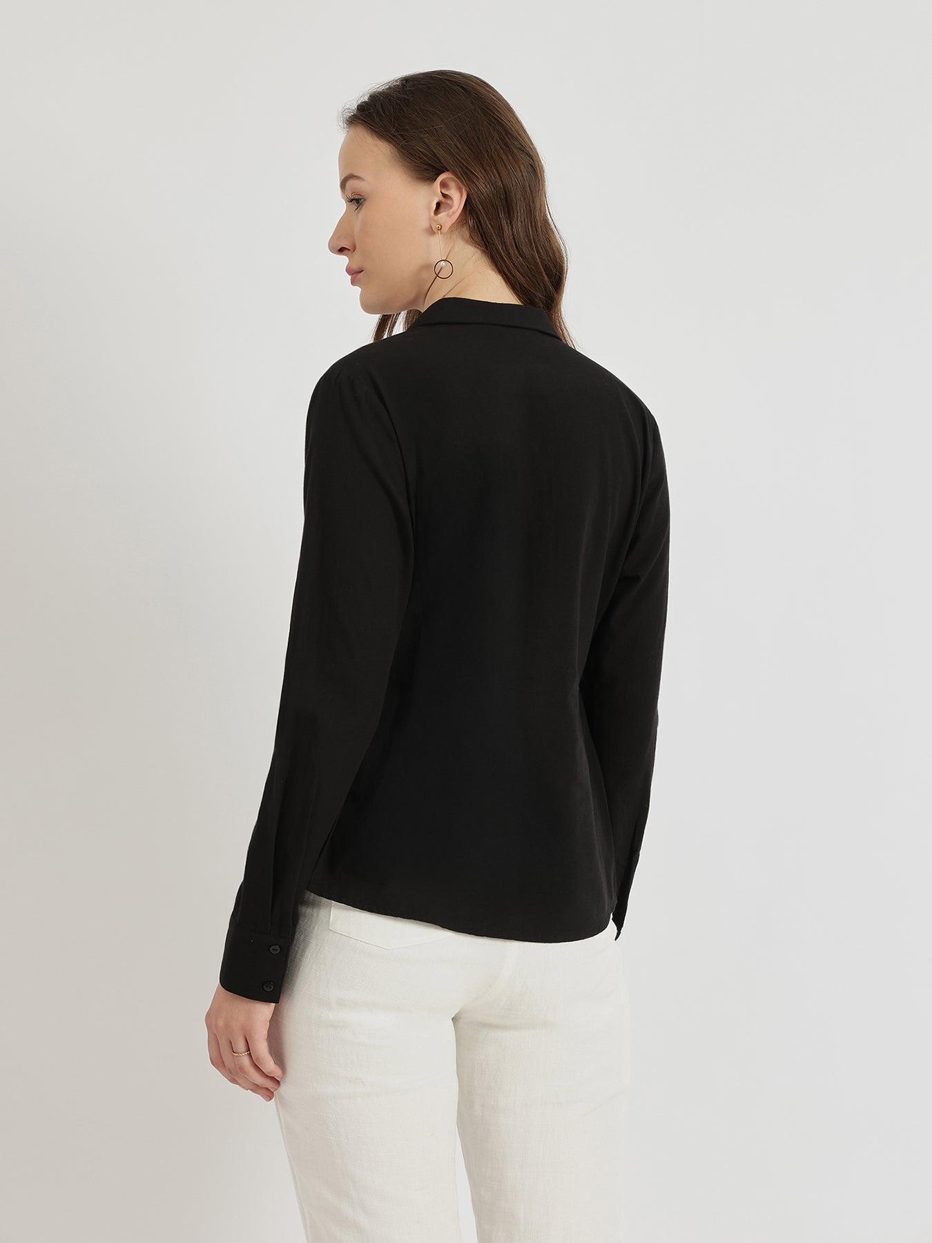 Tapered Waist Shirt - Black