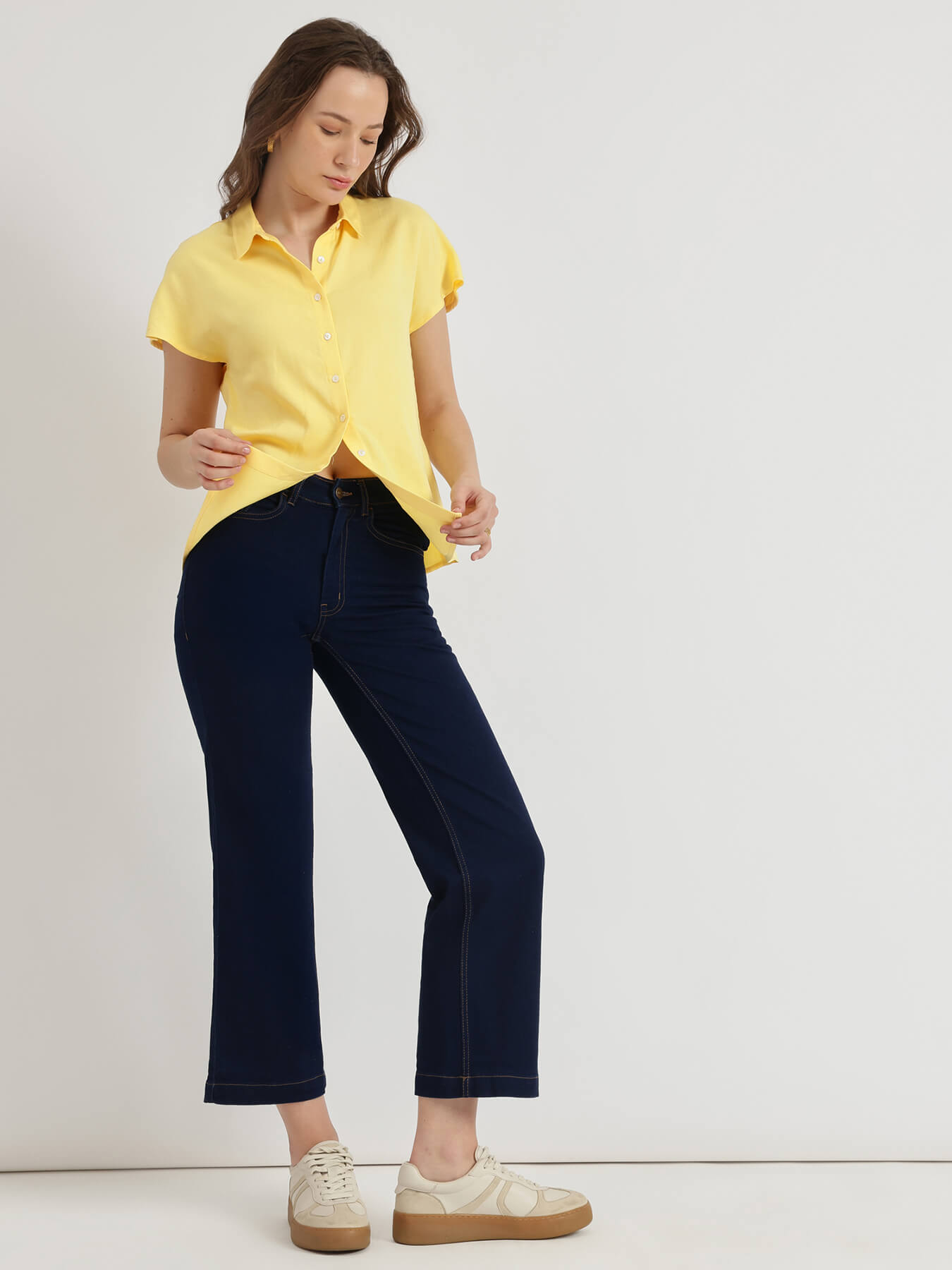 Drop Shoulder Shirt - Yellow