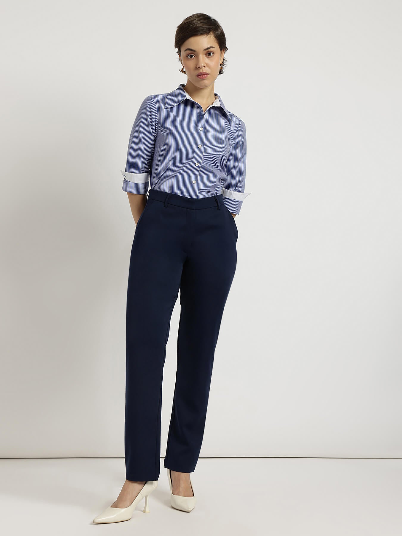 Cotton Striped Shirt - Blue