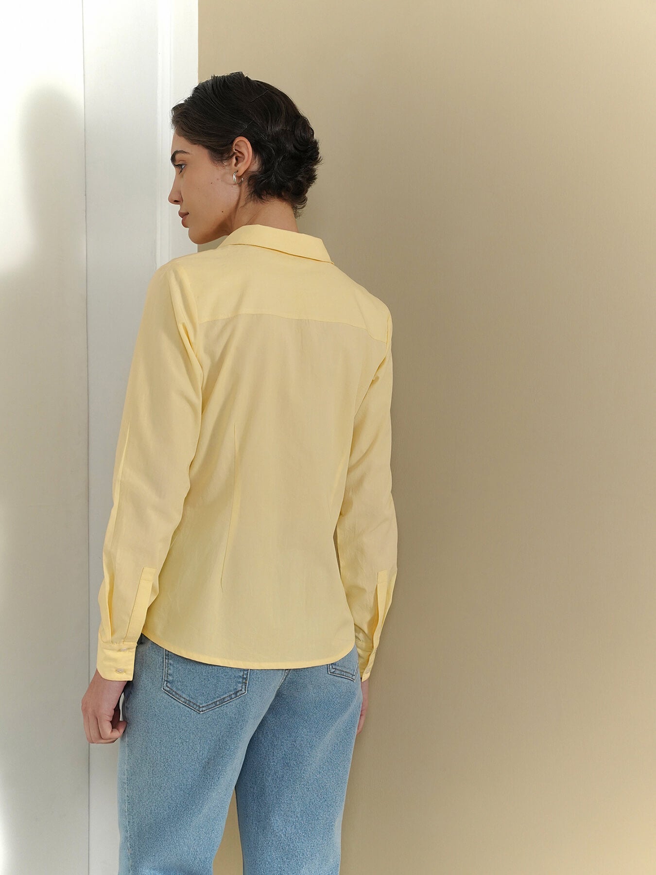 Cotton Slim Fit Shirt - Yellow