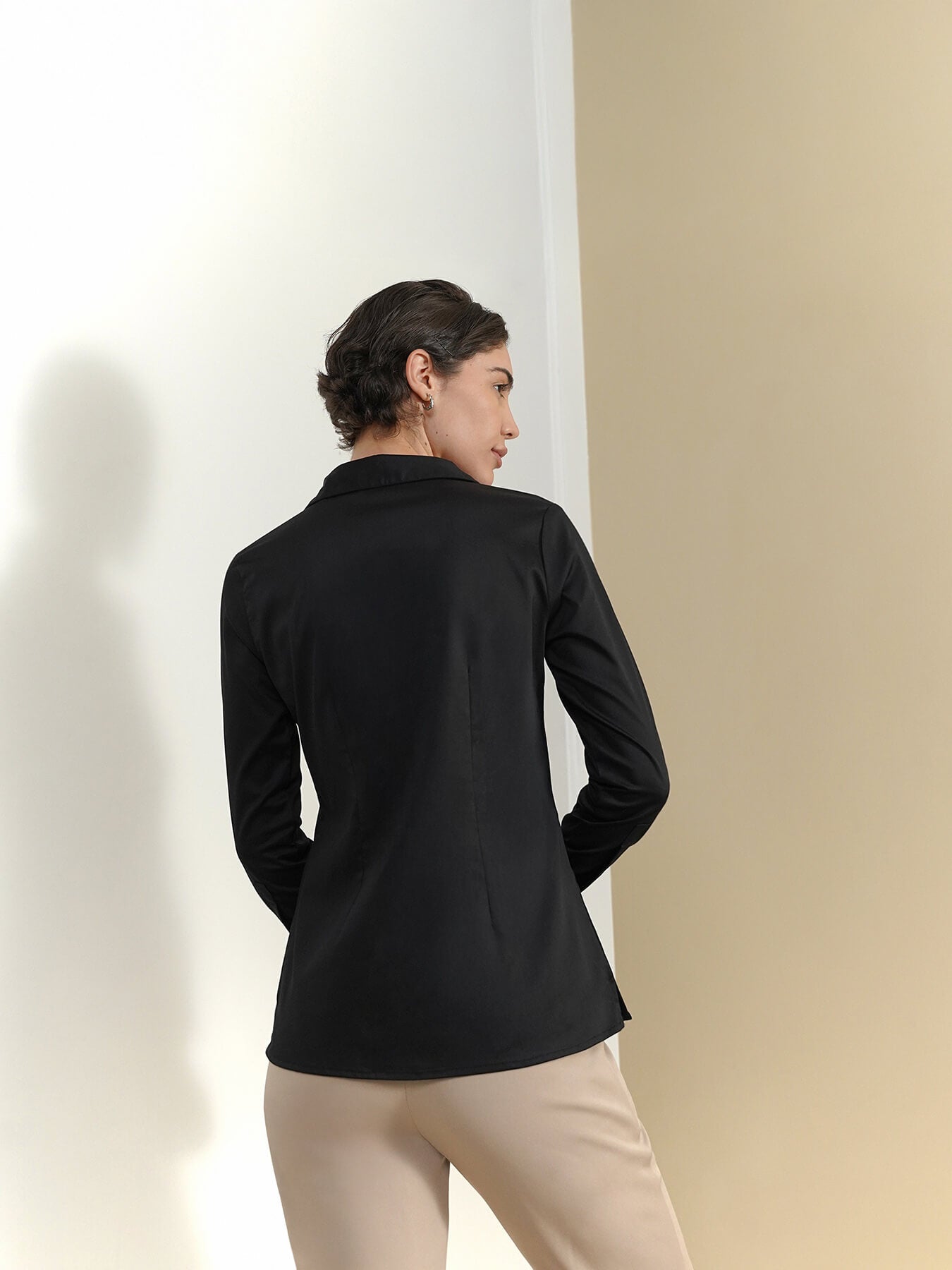 Fitted Cotton Shirt - Black