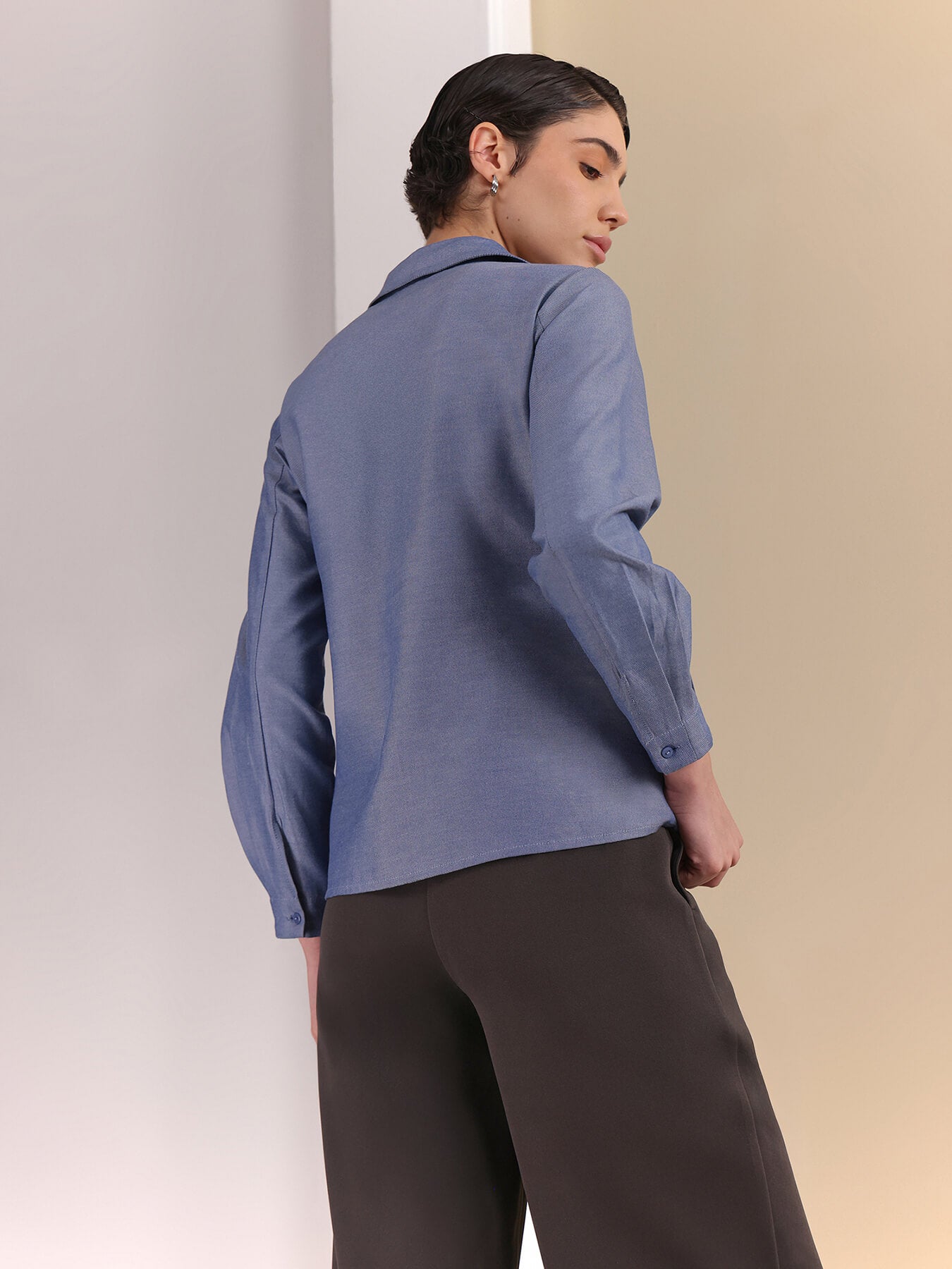 Pure Cotton Shirt - Blue
