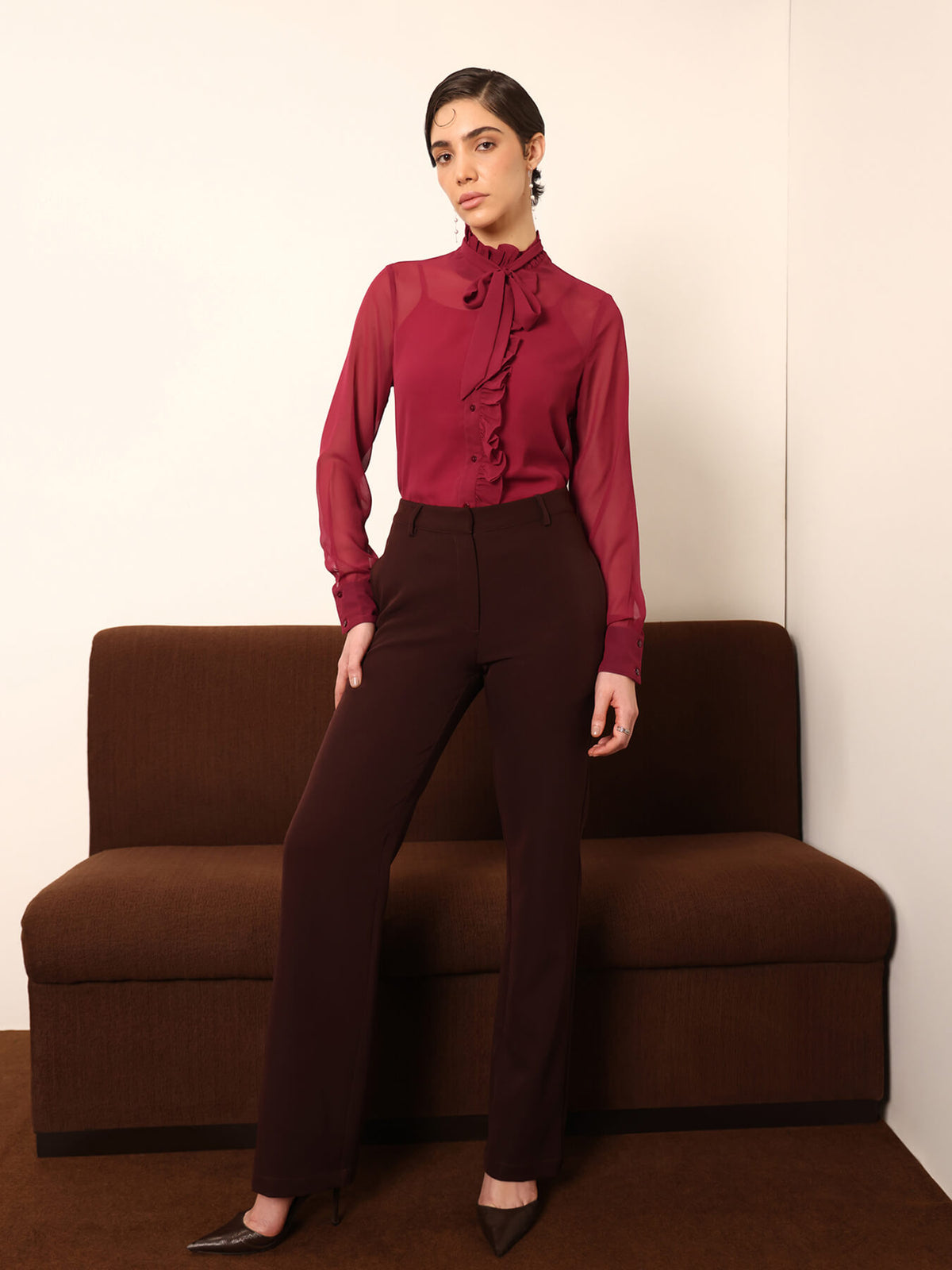 Georgette Tie-Up Shirt - Pink