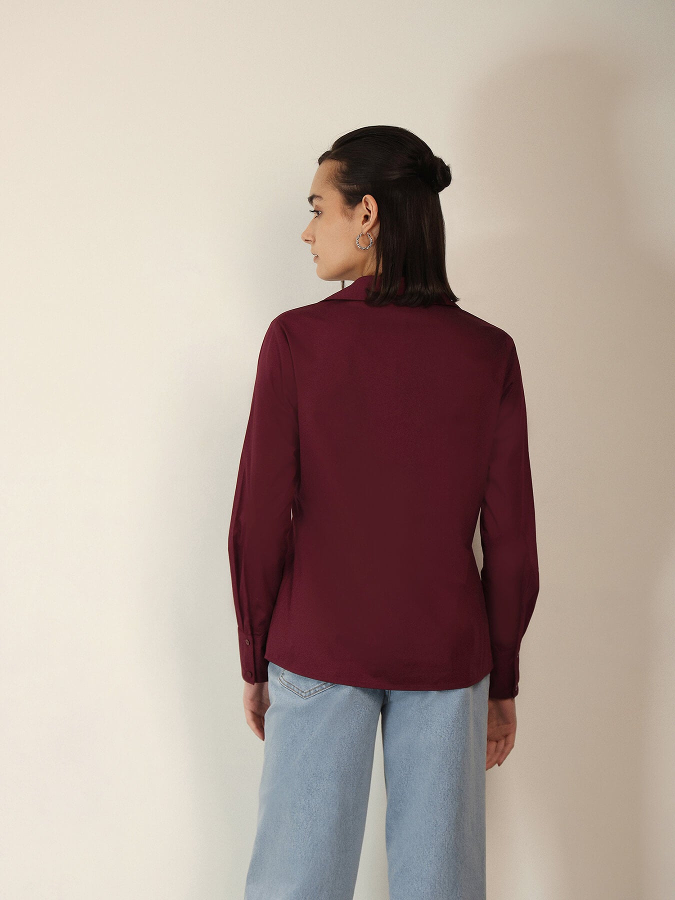 Pure Cotton Shirt - Maroon
