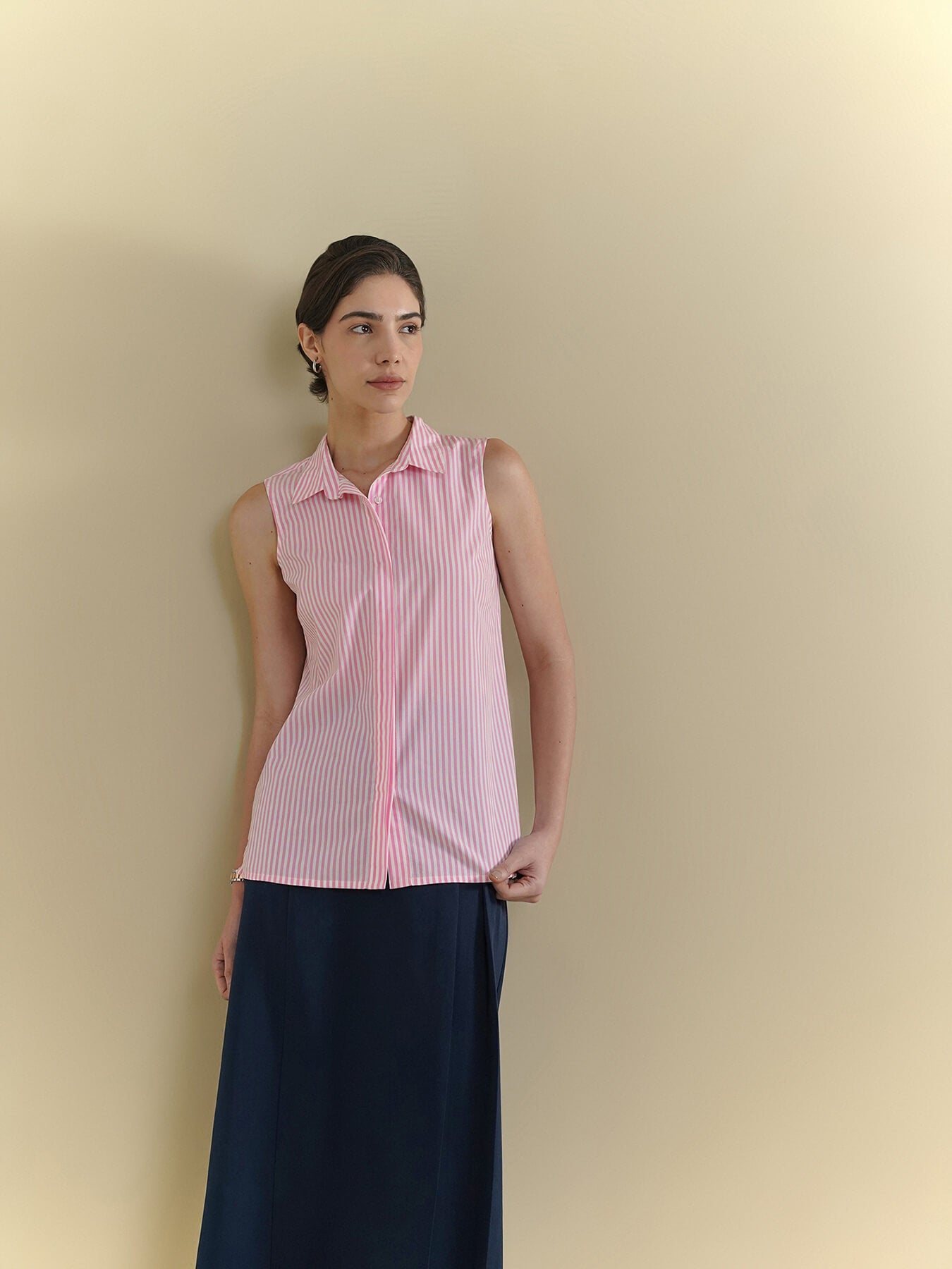Cotton Striped Shirt - Pink