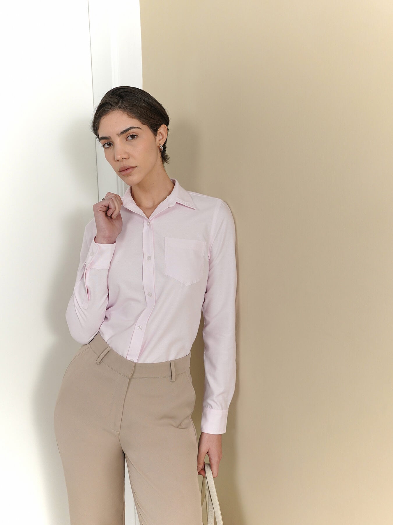 Cotton Oxford Shirt - Pink