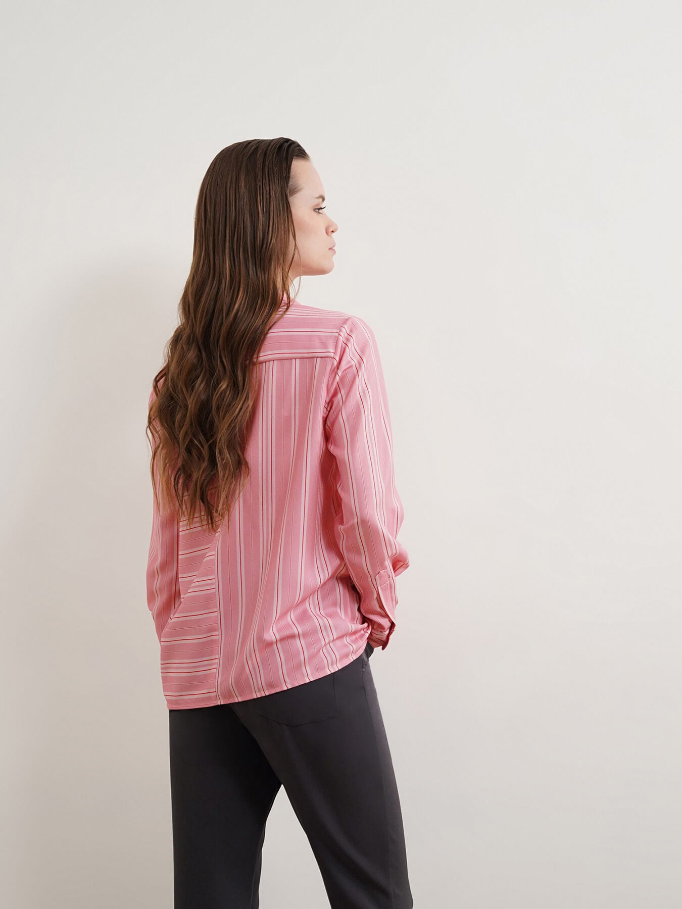Viscose Striped Shirt - Pink