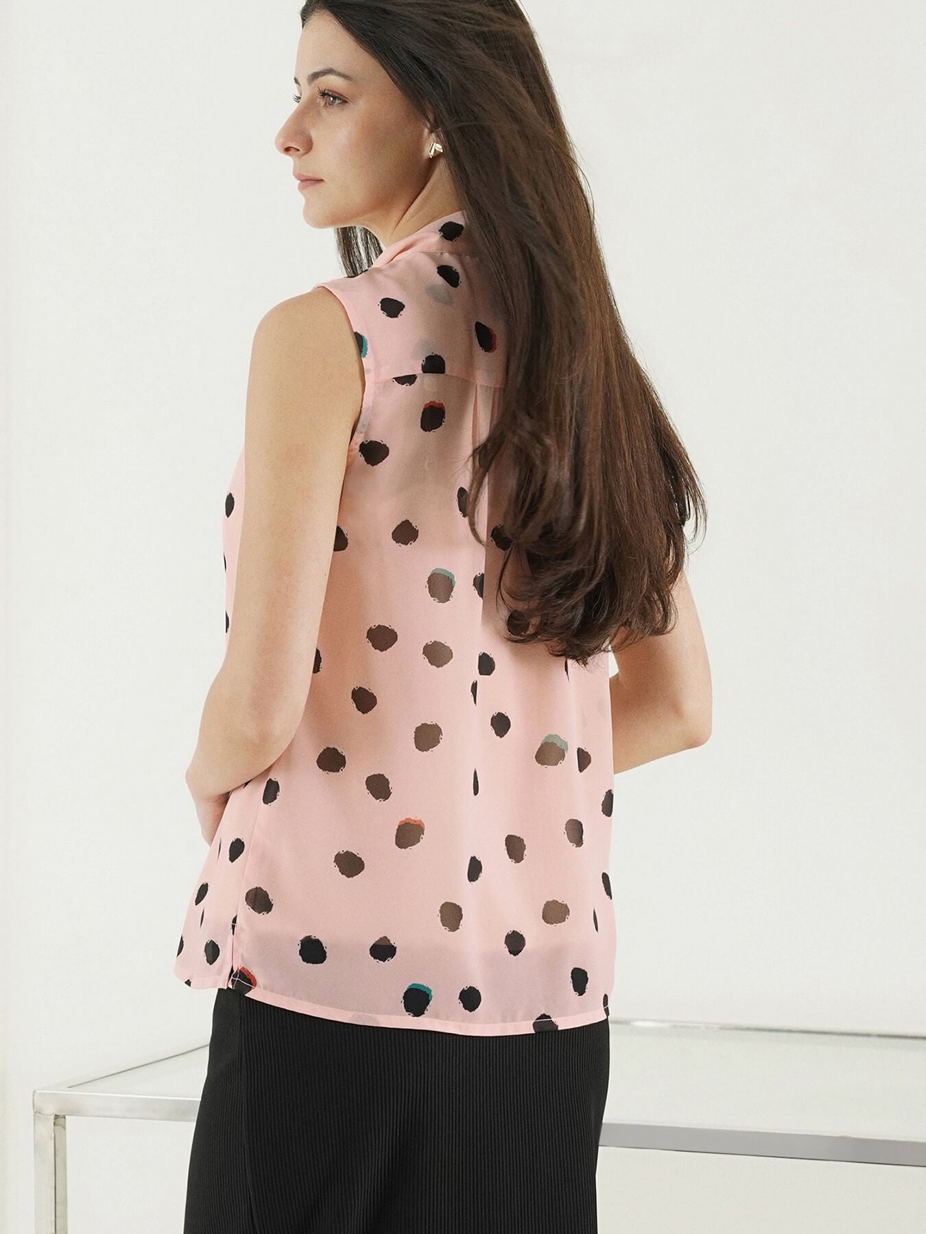 Polka Dot Shirt - Peach