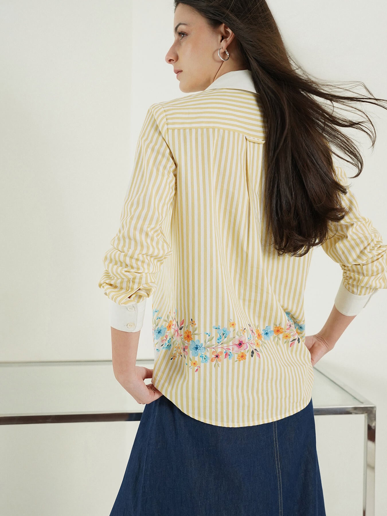 Cotton Floral Shirt - White