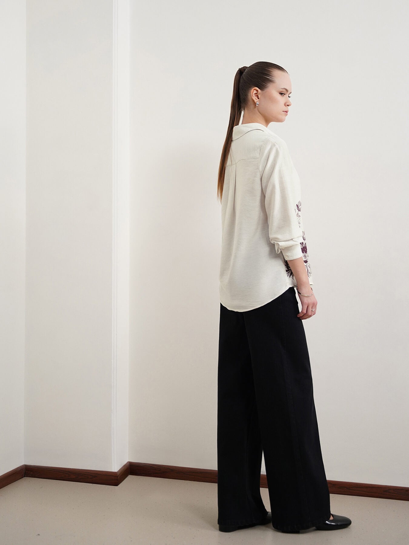 Viscose Floral Shirt - Off White