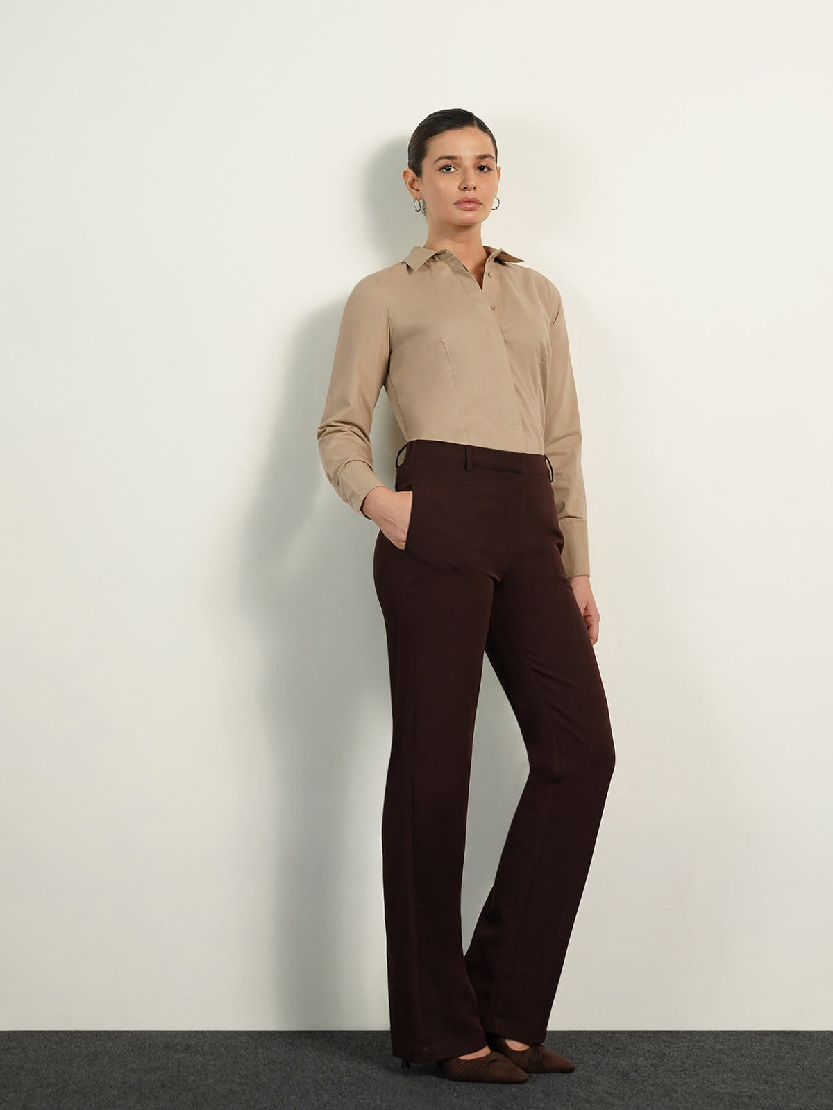 Pure Cotton Shirt - Beige