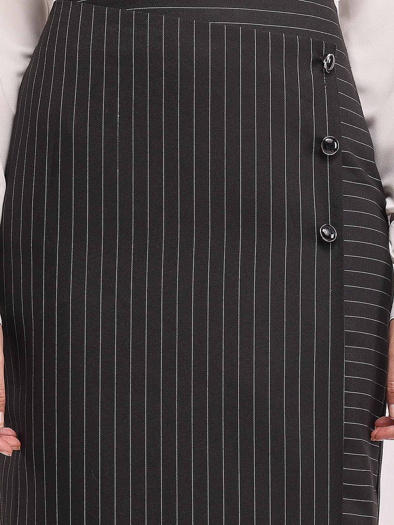 Straight Fit Skirt - Black And White