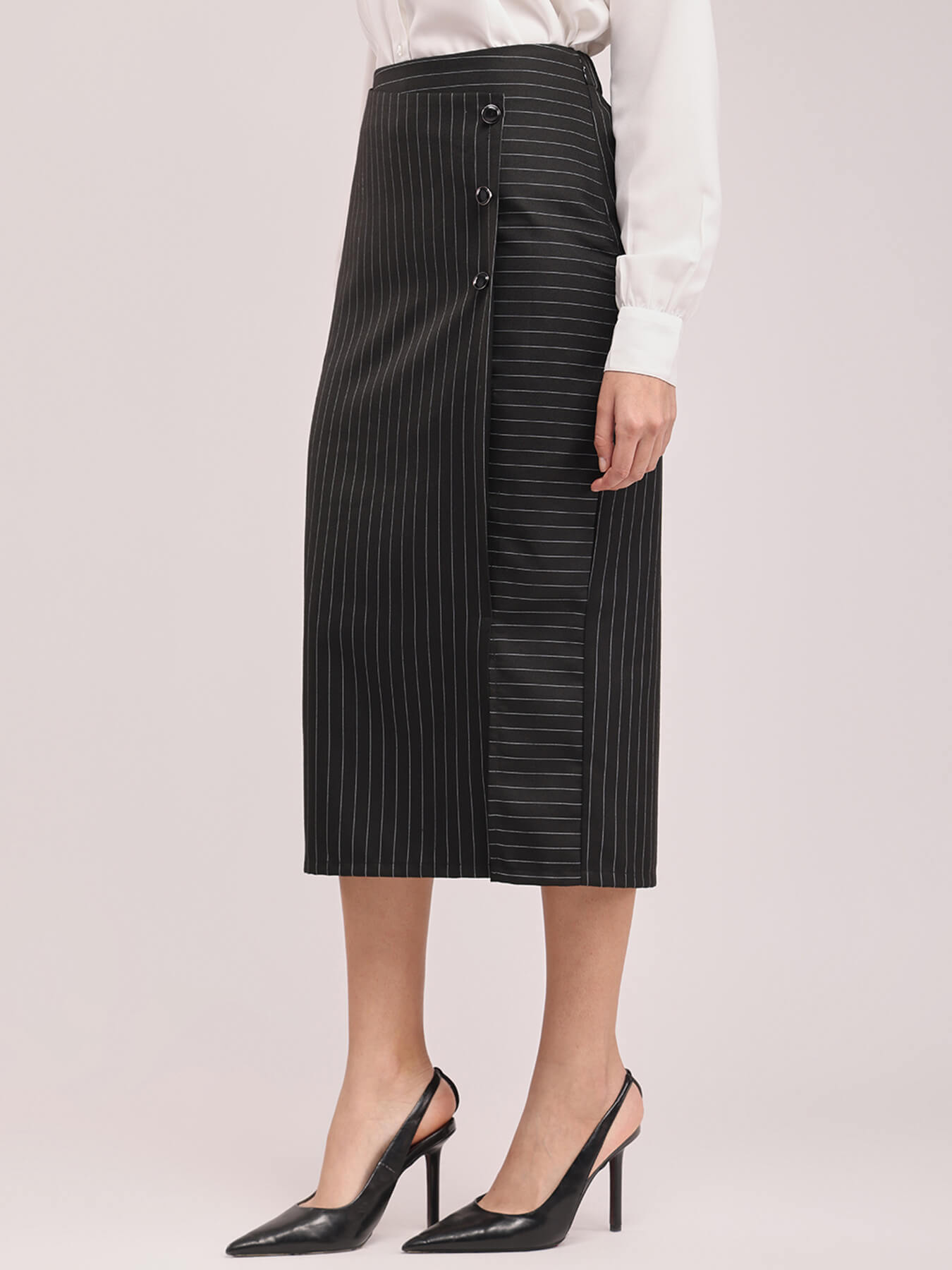 Straight Fit Skirt - Black And White