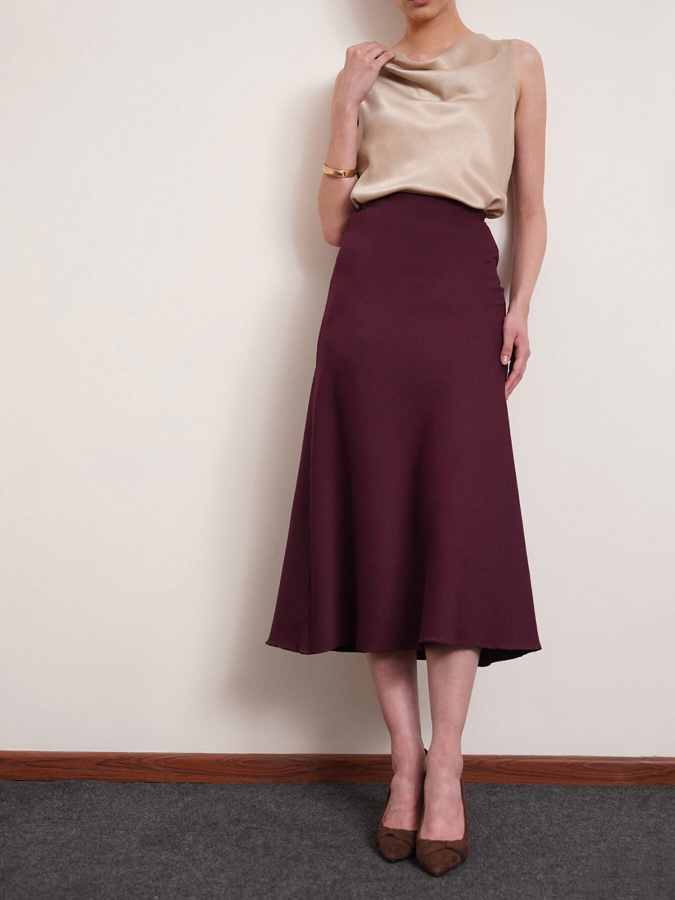 A-line Skirt - Wine