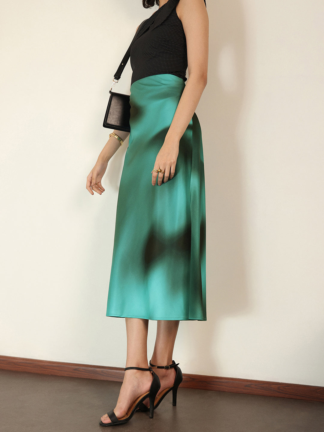 Satin Skirt - Teal
