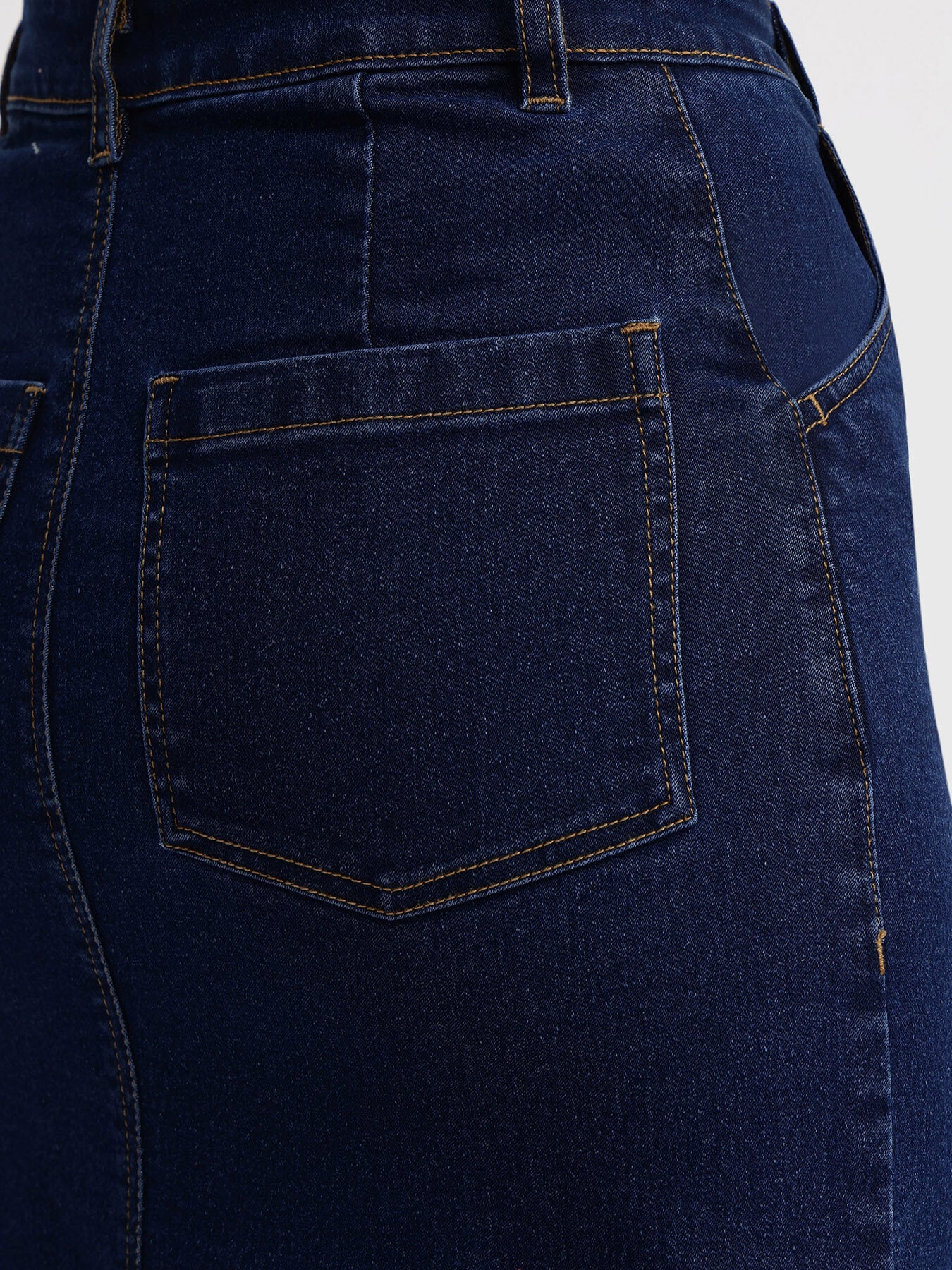 A-line Denim Skirt - Navy Blue