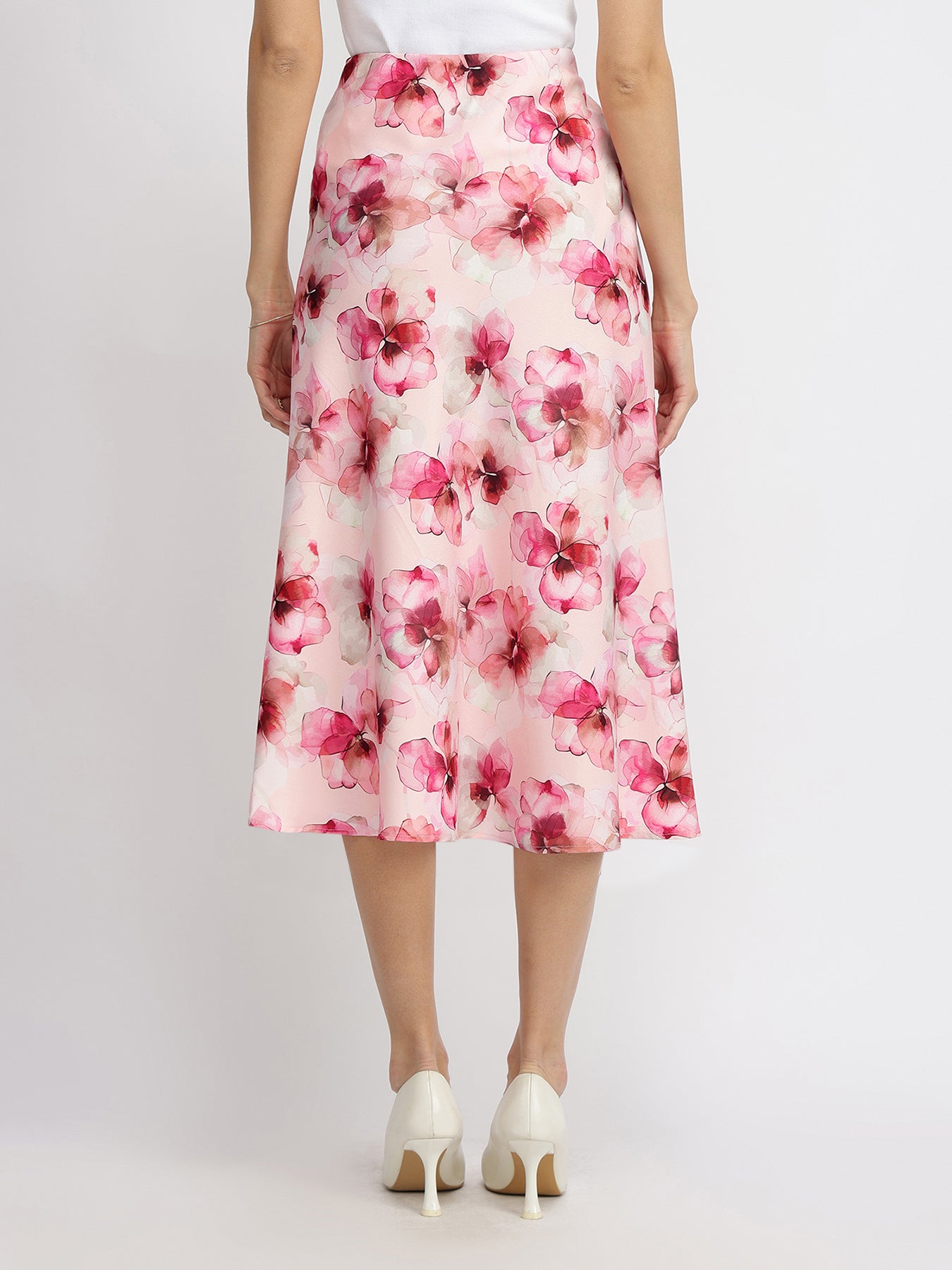 Floral A-Line Skirt - Pink