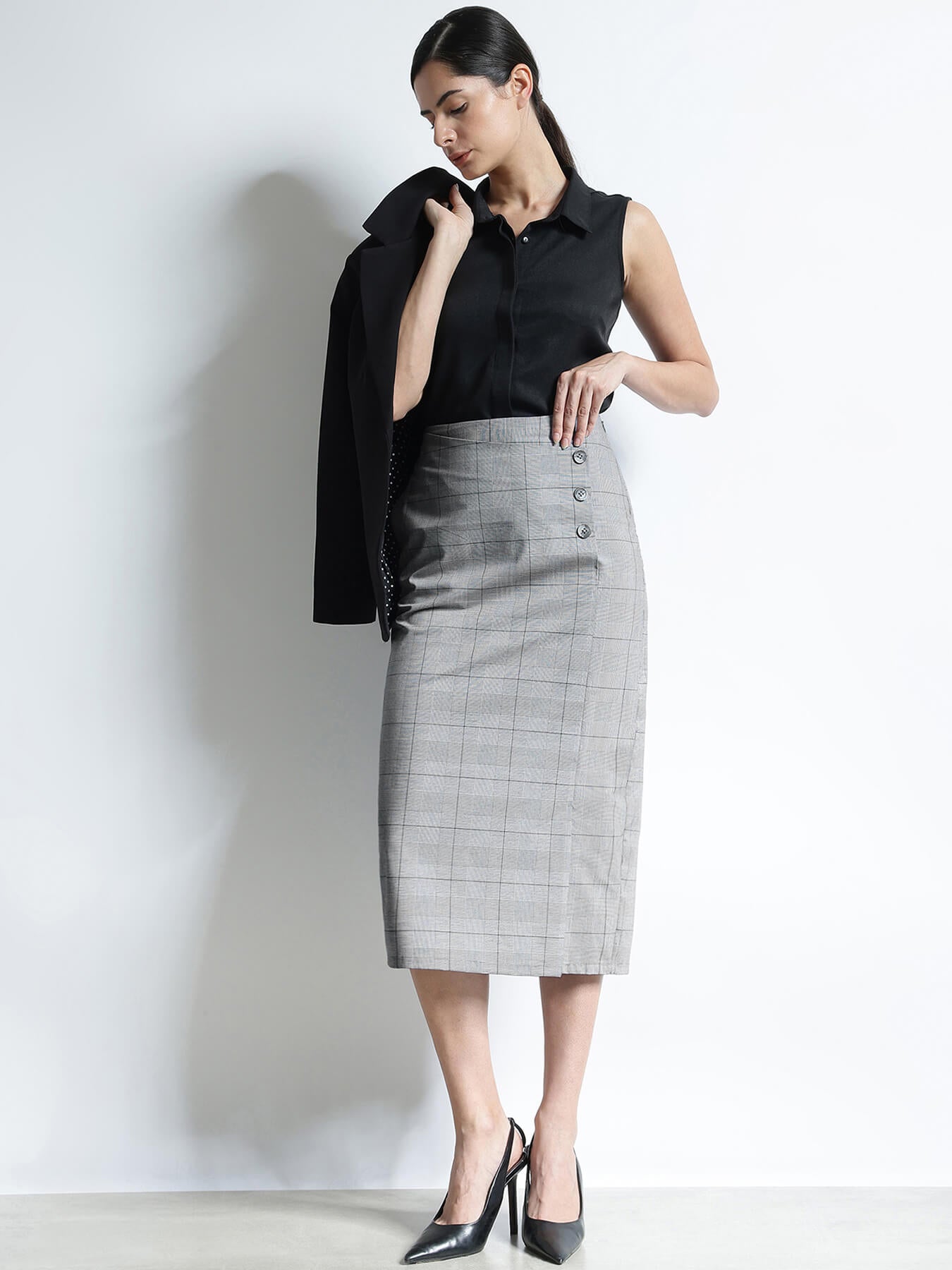Straight Fit Skirt - White