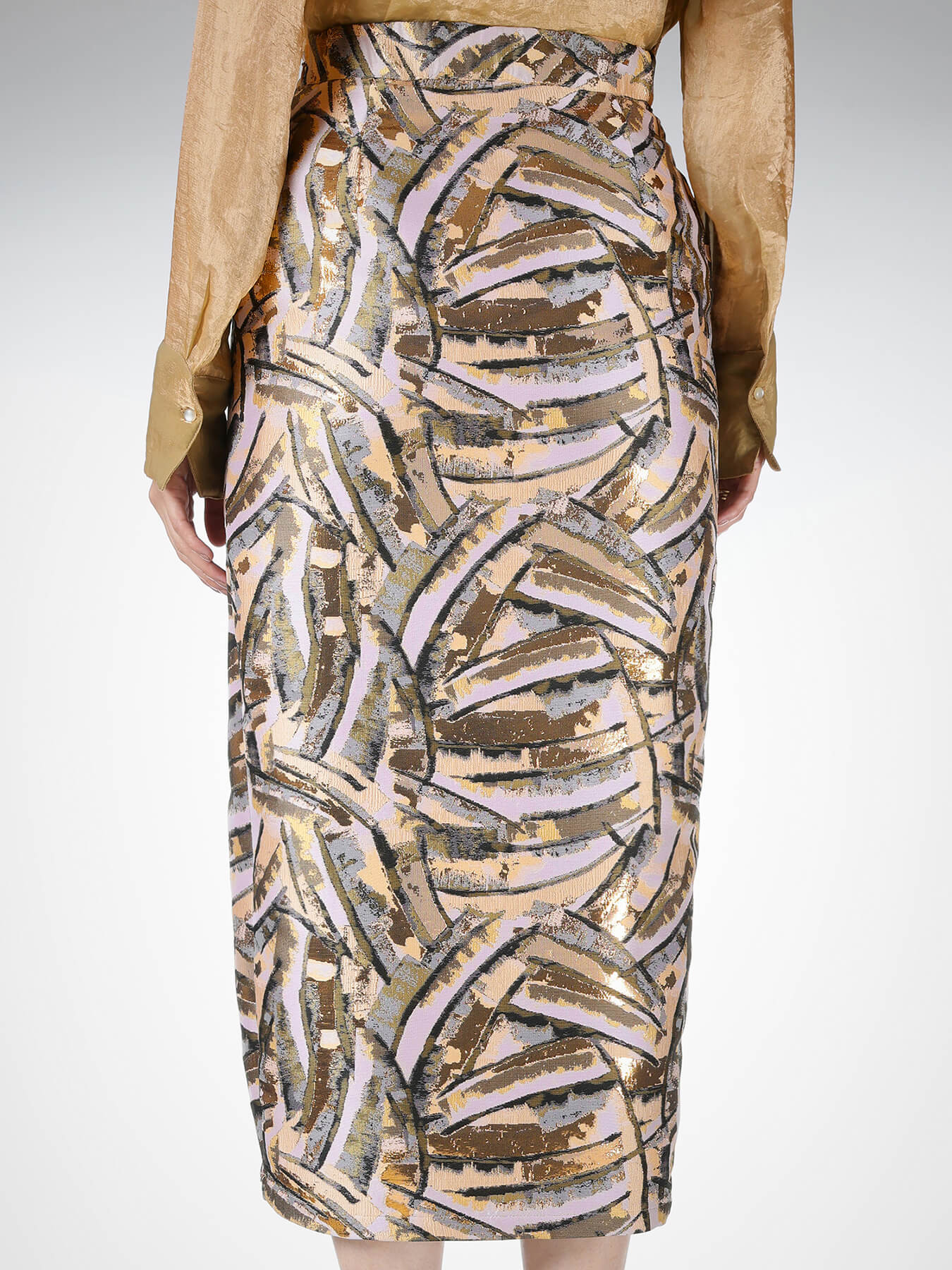 Brocade Pencil Skirt - Multi