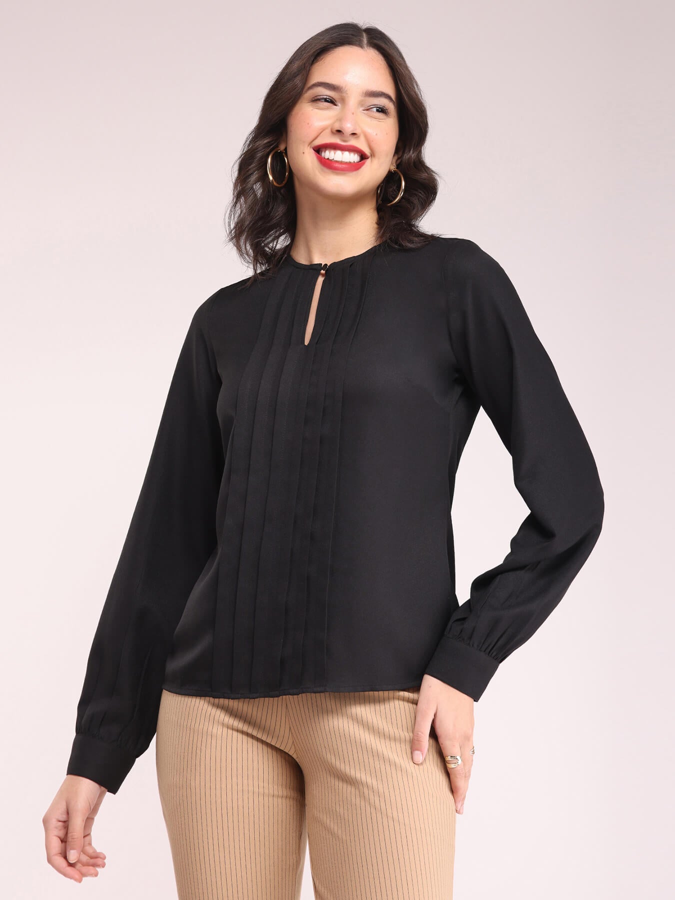 Pleat Detail Top - Black