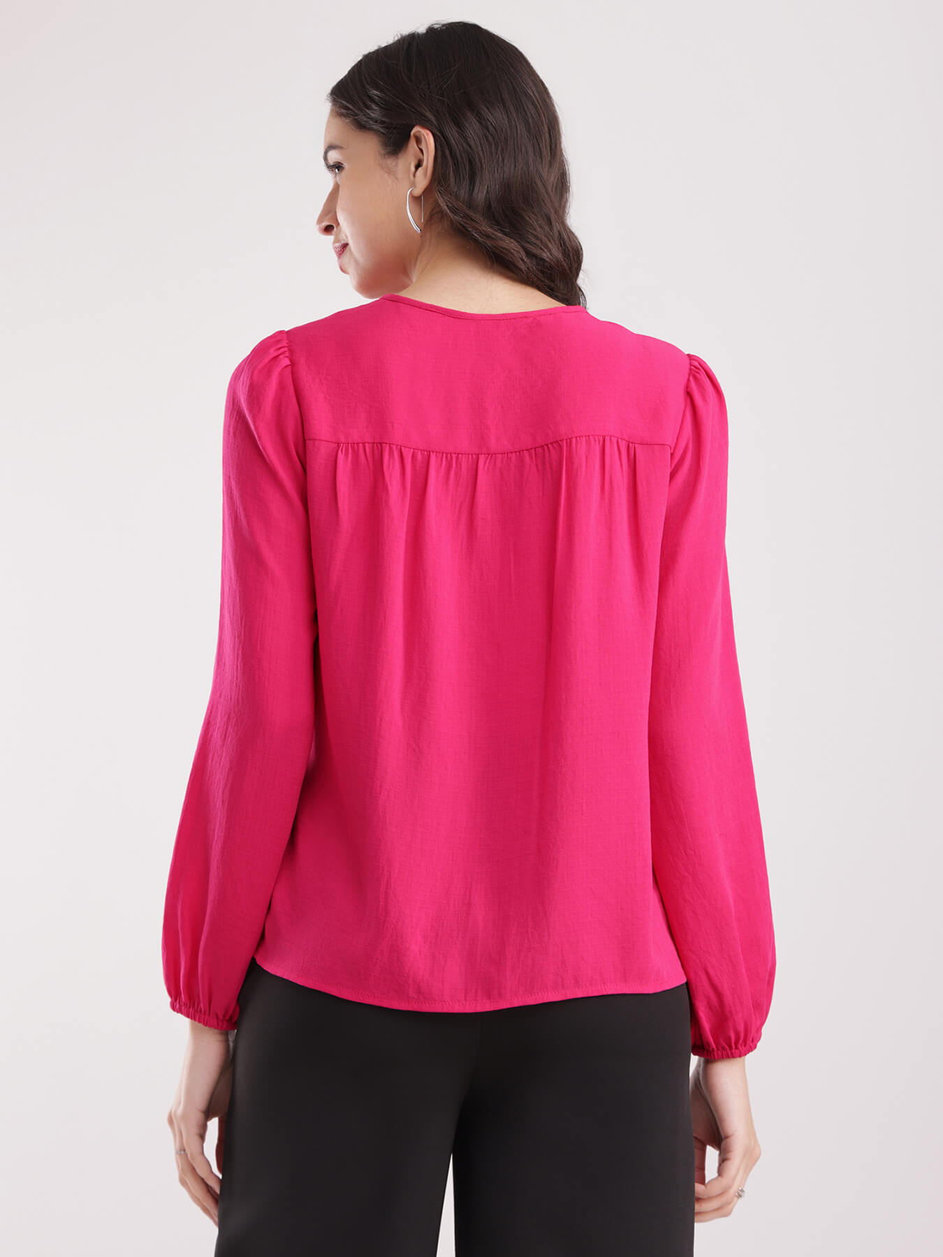 Round Neck Top - Fuchsia