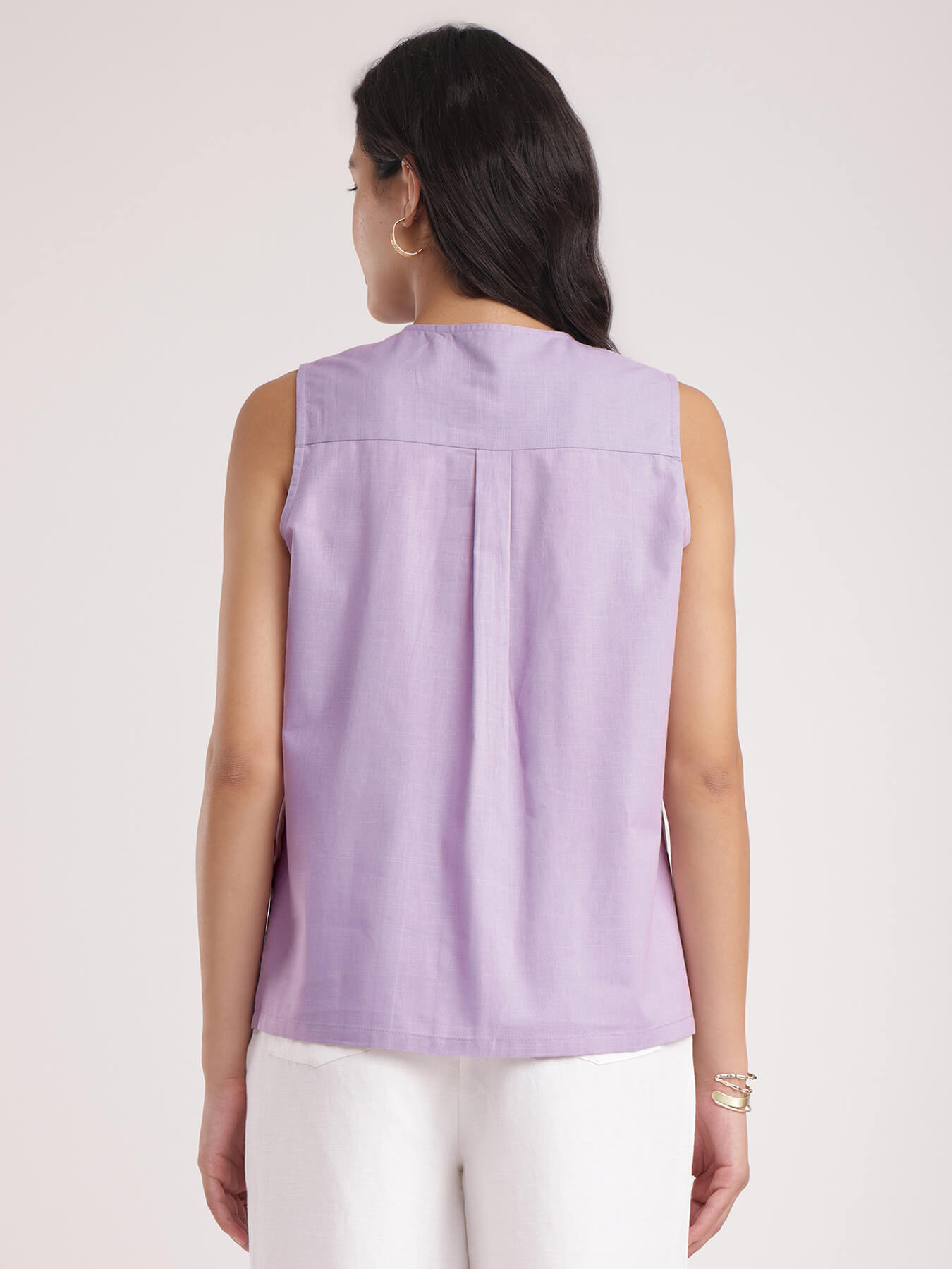 Cotton Linen Top - Lilac
