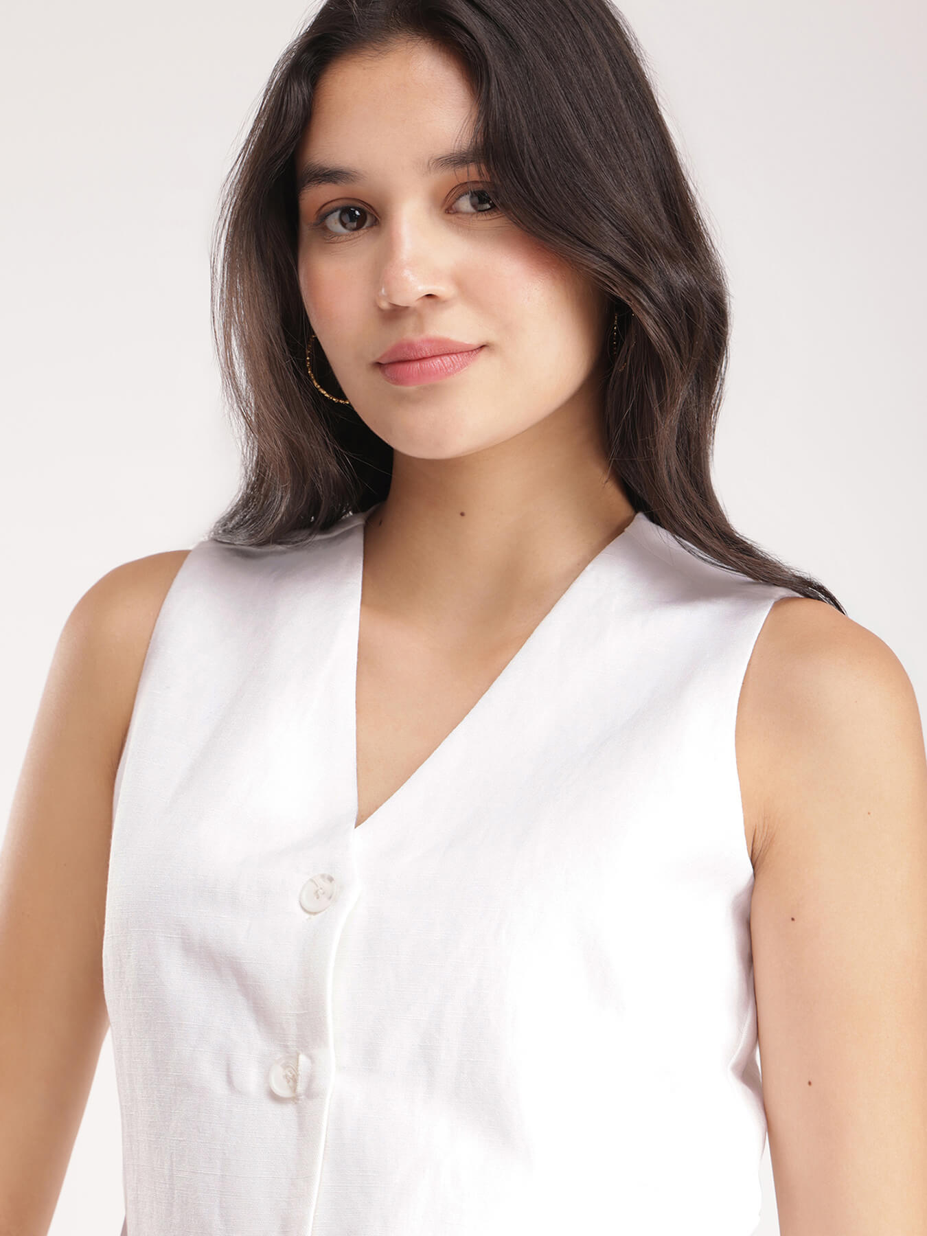 Linen Waistcoat - White