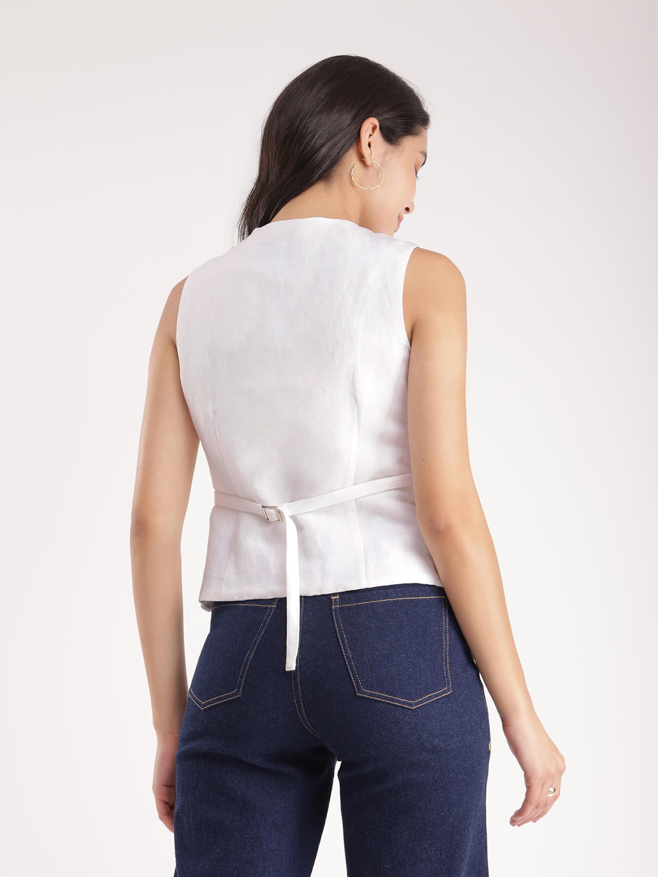 Linen Waistcoat - White