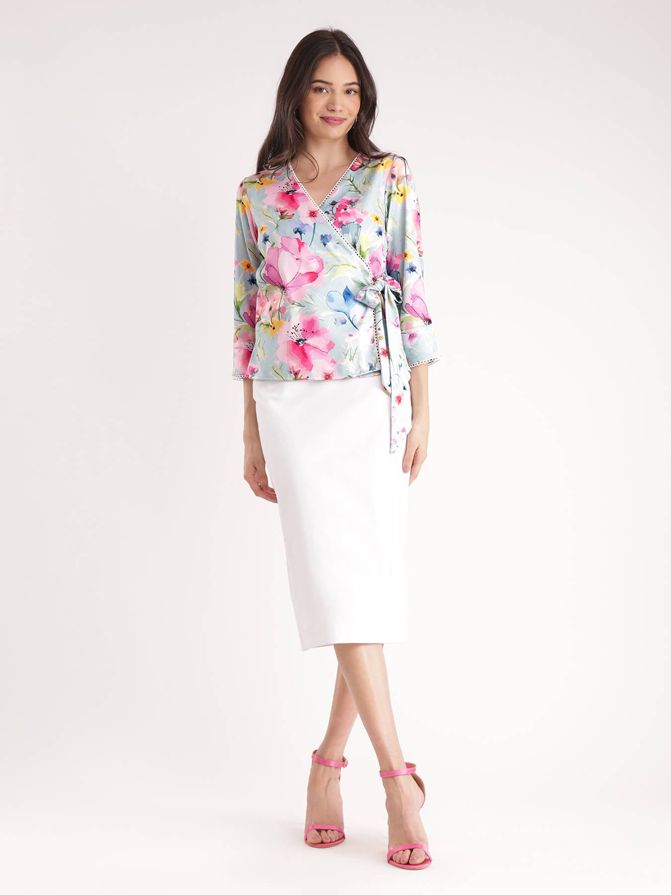 Floral Wrap Top - Multicolour