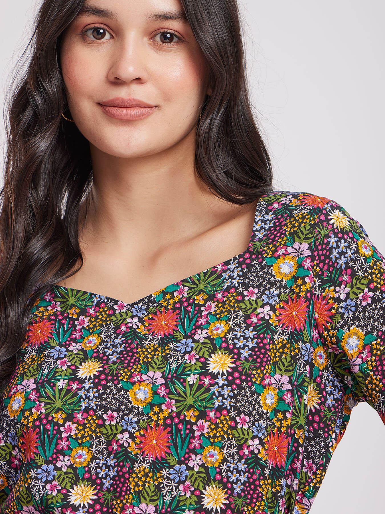 Sweetheart Neck Top - Black