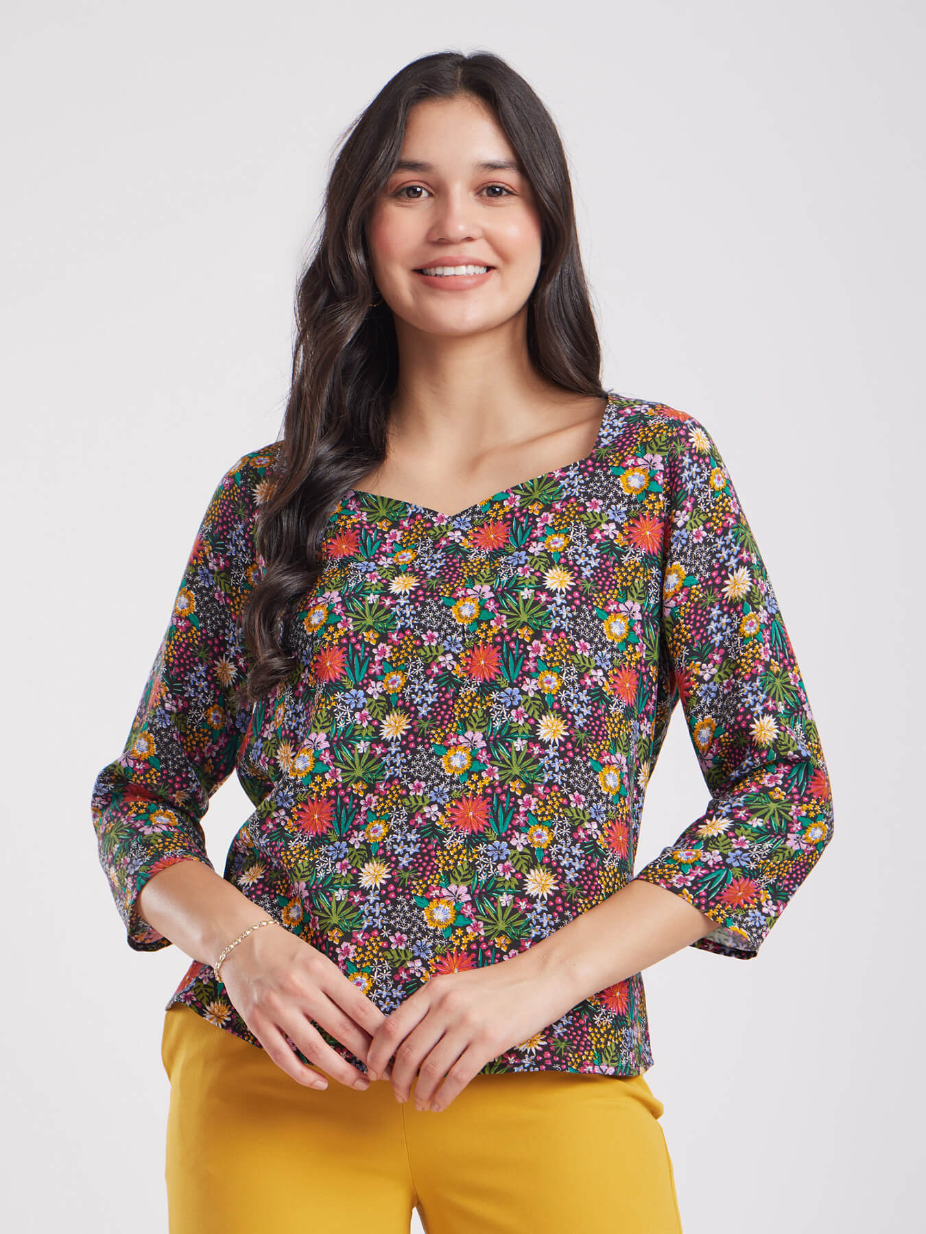 Sweetheart Neck Top - Black