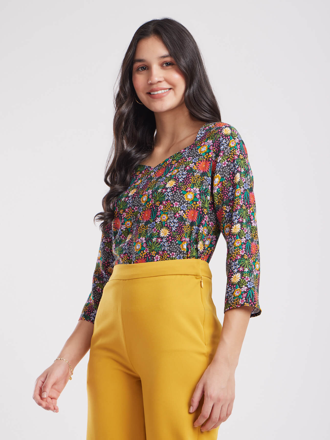 Sweetheart Neck Top - Black