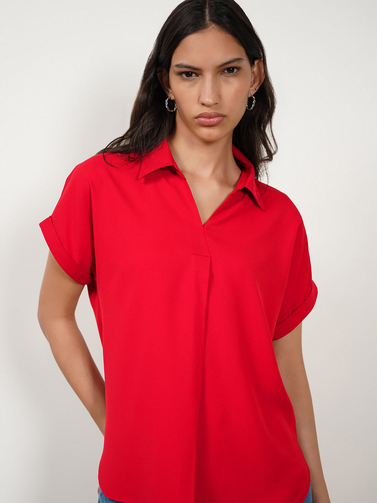 V-neck Top - Red