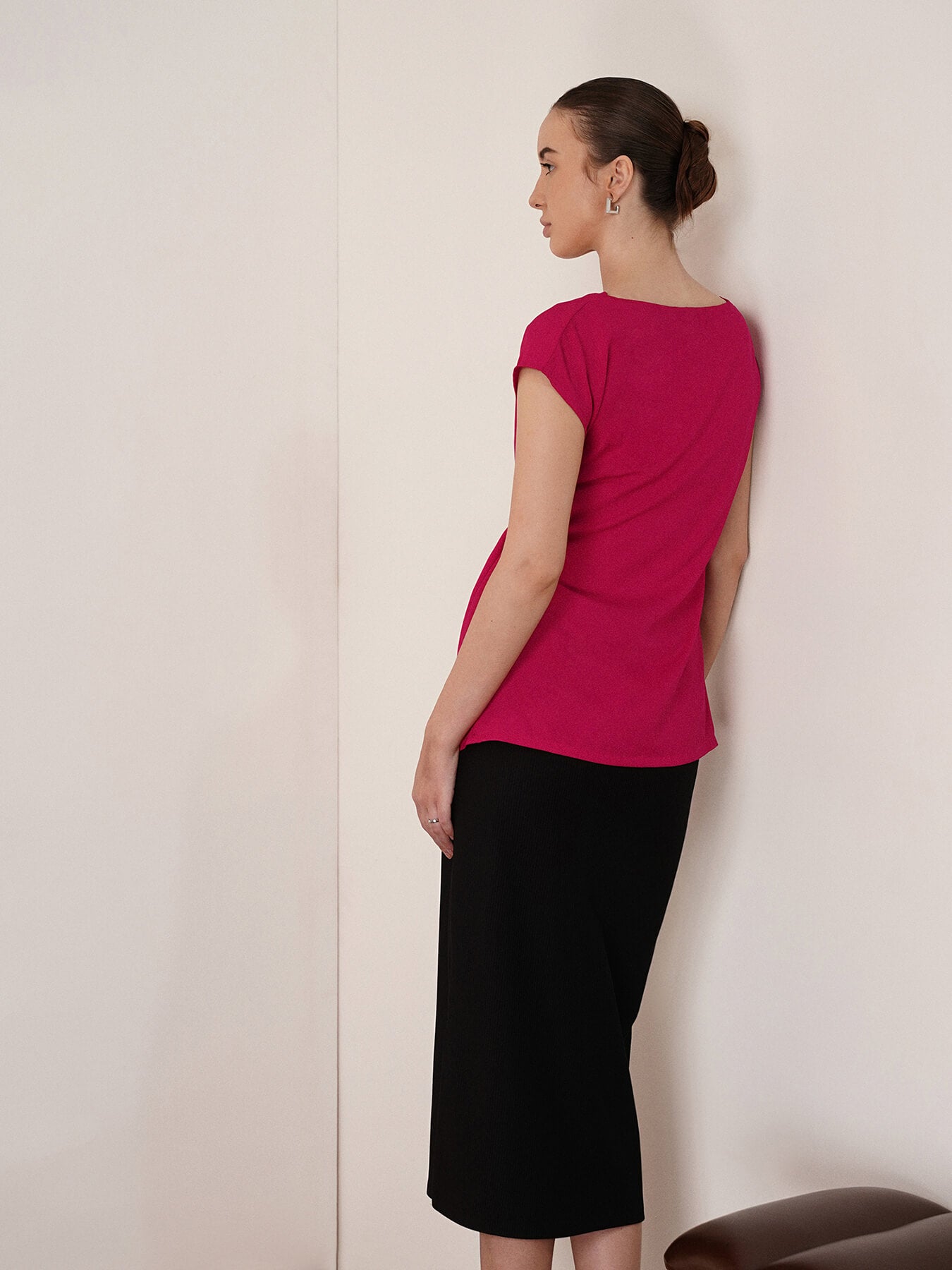 Stretchable Tie-up Top - Pink