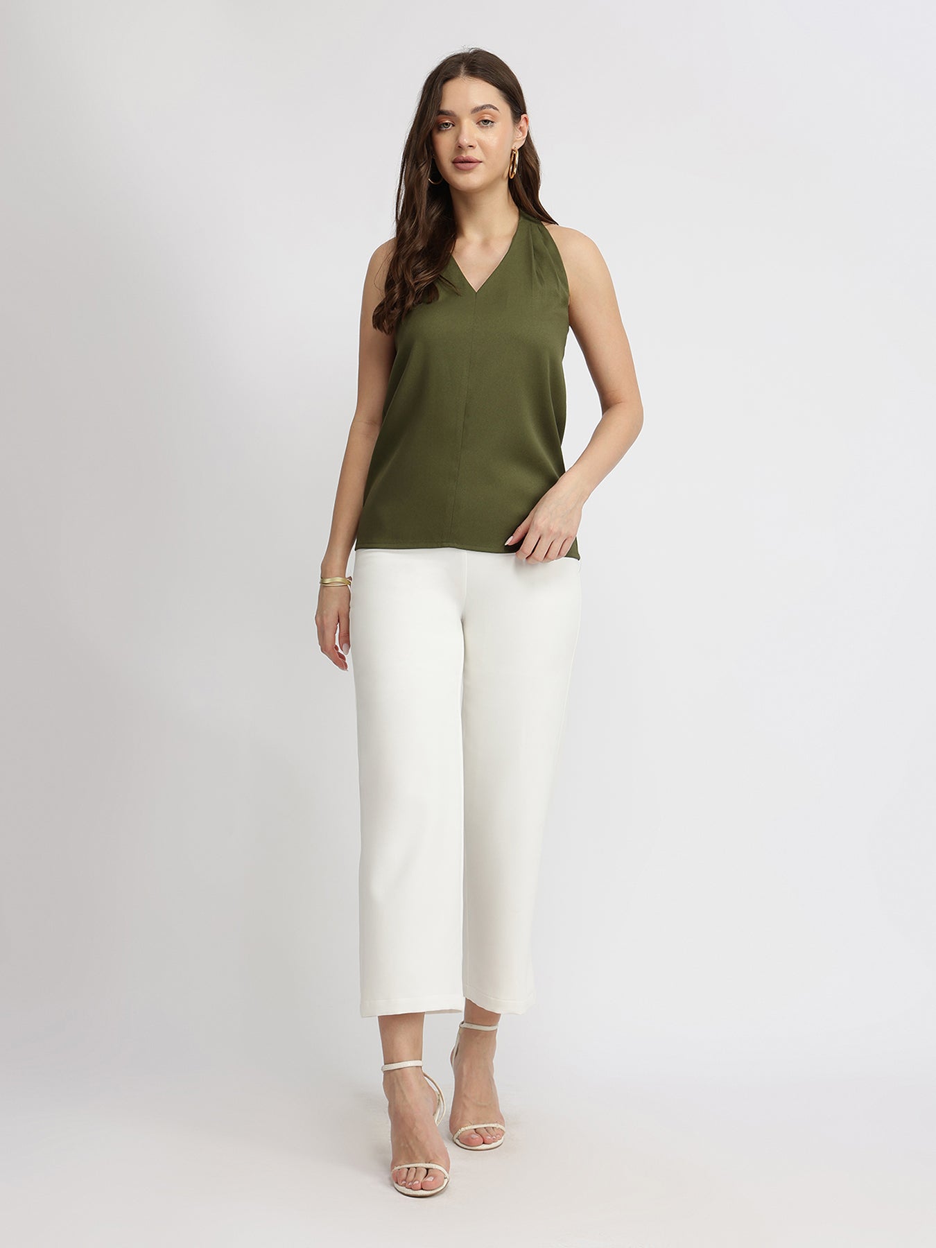 Halter Neck Top - Olive