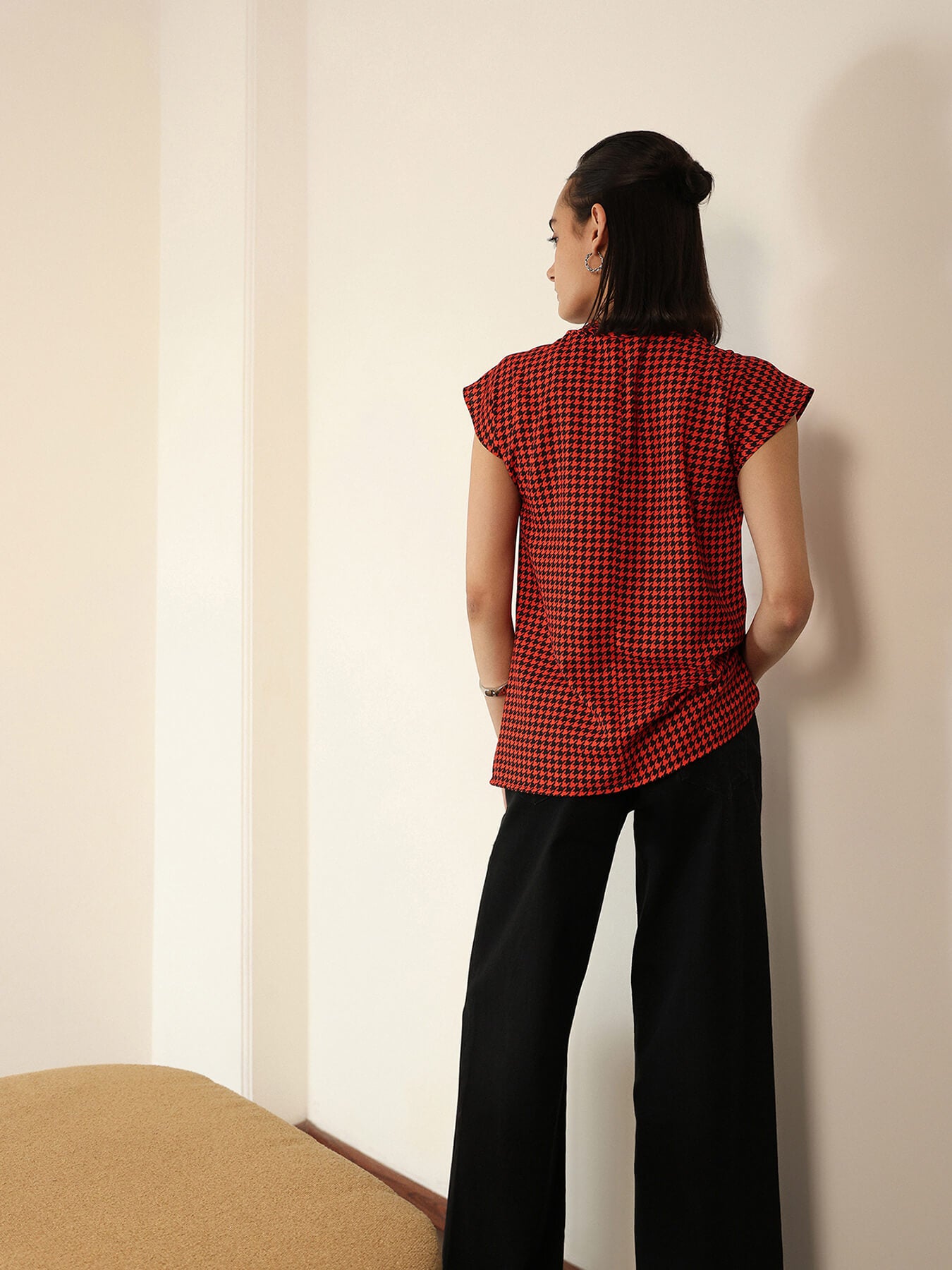 Cowl Neck Top - Orange